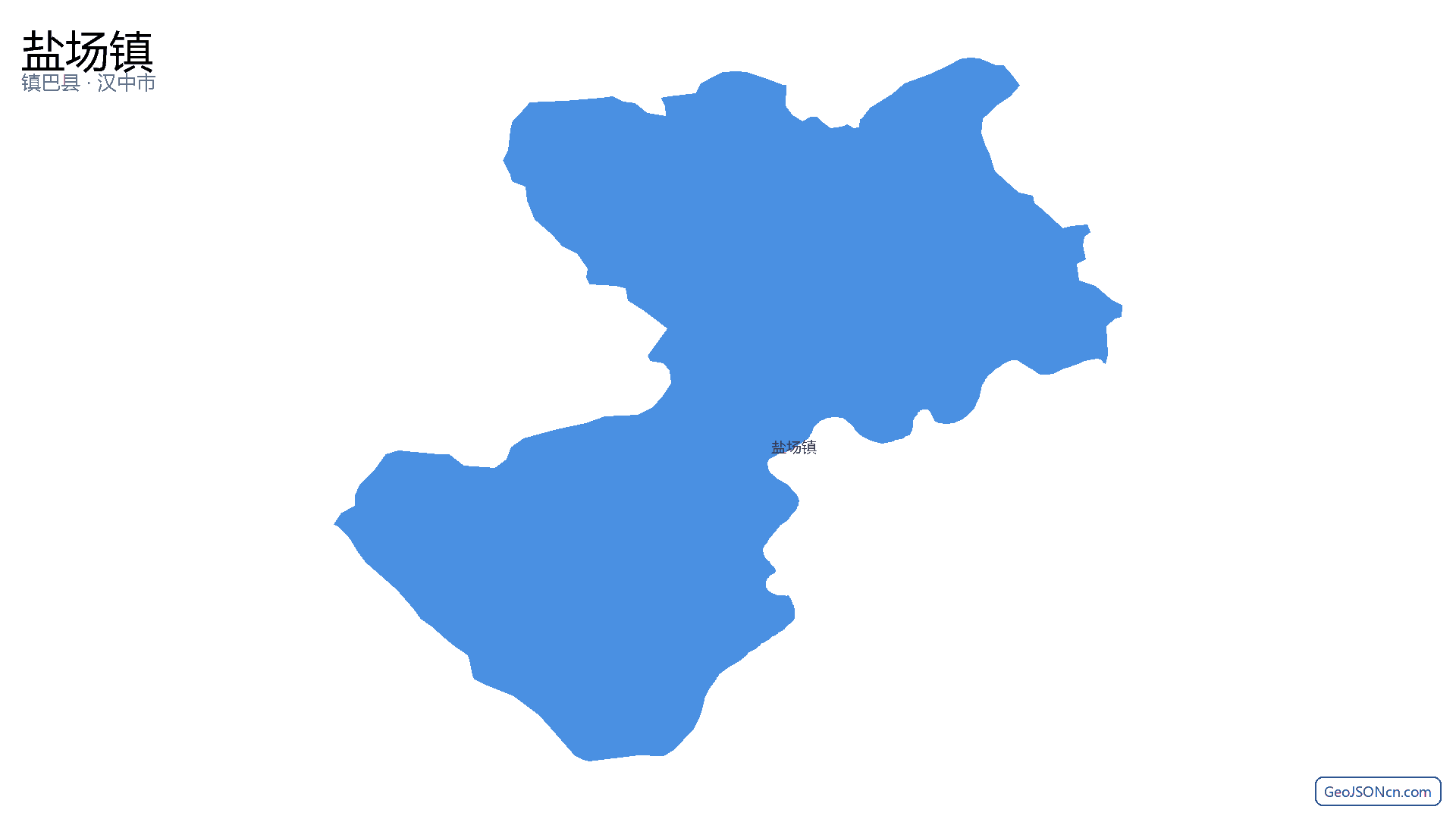 盐场镇行政区划边界地图(镇巴县·汉中市),提供GeoJSON、SHP矢量边界数据下载及高清地图大图(PNG/JPG) - GeoJSONcn.com
