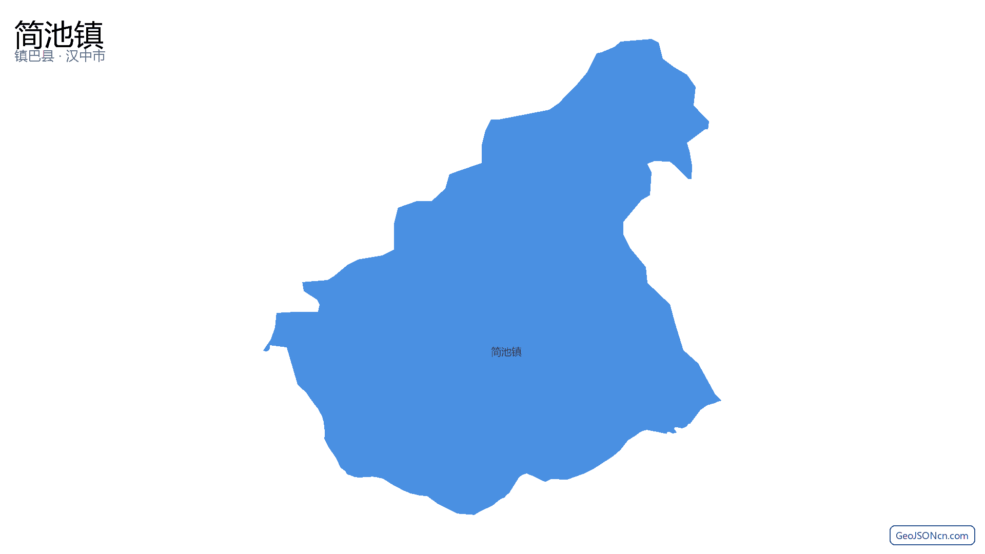 简池镇行政区划边界地图（镇巴县·汉中市）,提供GeoJSON、SHP矢量边界数据下载及高清地图大图(PNG/JPG) - GeoJSONcn.com