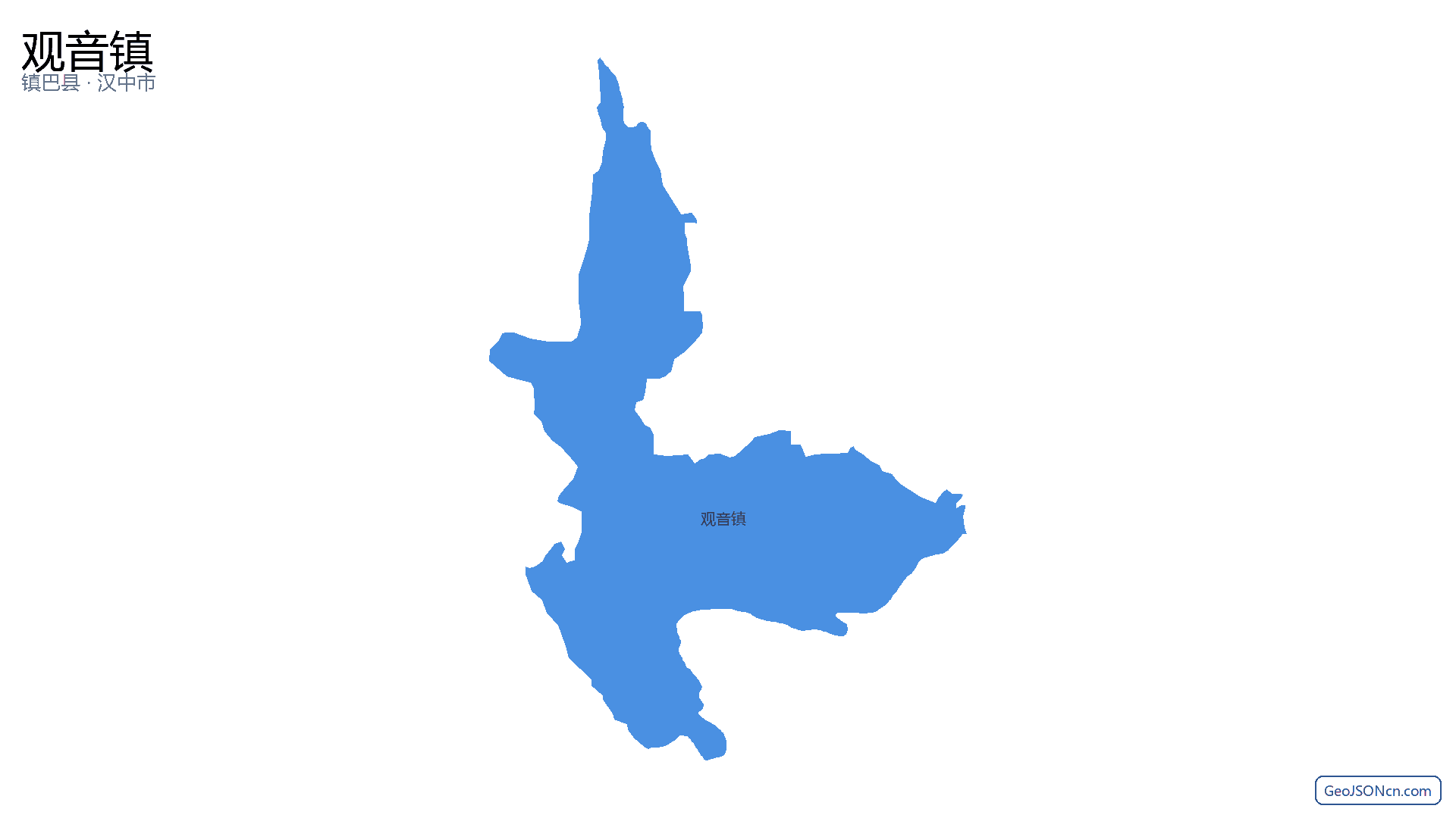 观音镇行政区划边界地图(镇巴县·汉中市),提供GeoJSON、SHP矢量边界数据下载及高清地图大图(PNG/JPG) - GeoJSONcn.com