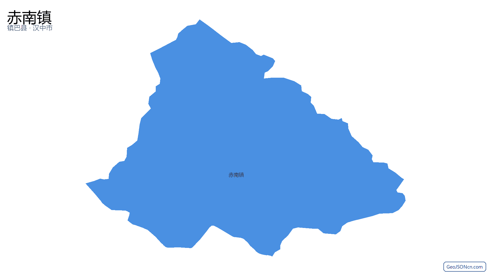 赤南镇行政区划边界地图（镇巴县·汉中市）,提供GeoJSON、SHP矢量边界数据下载及高清地图大图(PNG/JPG) - GeoJSONcn.com