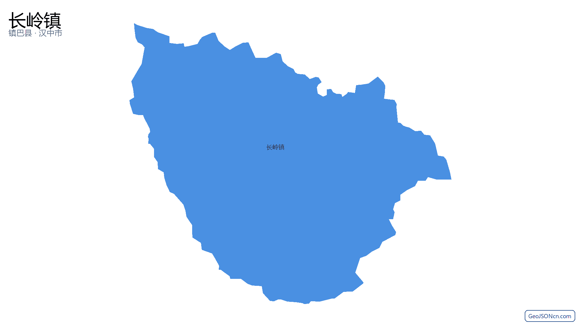 长岭镇行政区划边界地图（镇巴县·汉中市）,提供GeoJSON、SHP矢量边界数据下载及高清地图大图(PNG/JPG) - GeoJSONcn.com