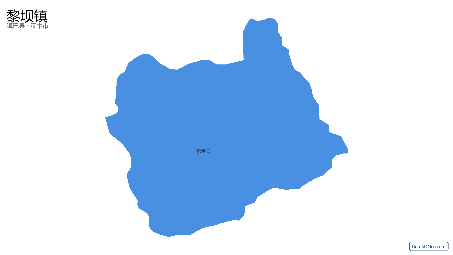黎坝镇行政区划边界地图(镇巴县·汉中市),提供GeoJSON、SHP矢量边界数据下载及高清地图大图(PNG/JPG) - GeoJSONcn.com