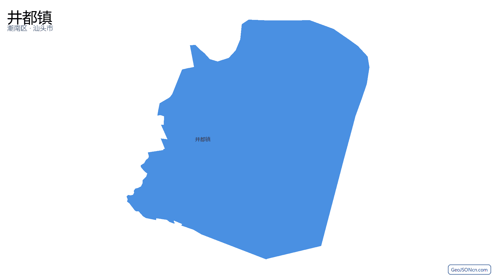 井都镇行政区划边界地图（潮南区·汕头市）,提供GeoJSON、SHP矢量边界数据下载及高清地图大图(PNG/JPG) - GeoJSONcn.com