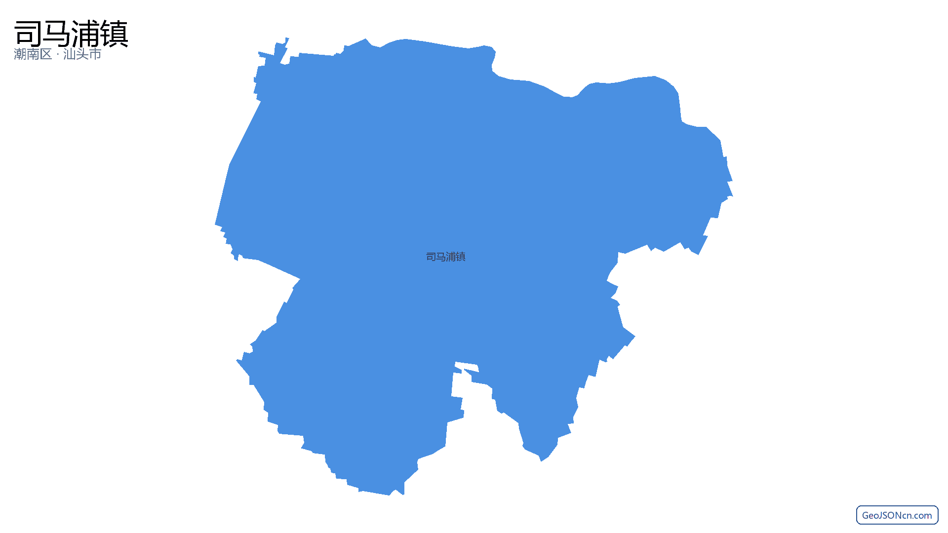 司马浦镇行政区划边界地图(潮南区·汕头市),提供GeoJSON、SHP矢量边界数据下载及高清地图大图(PNG/JPG) - GeoJSONcn.com