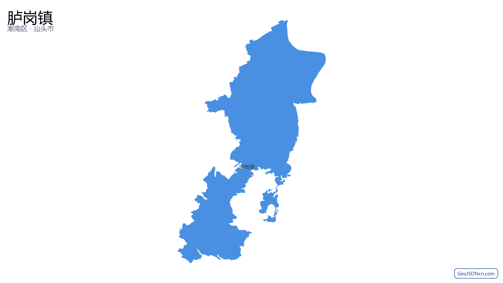 胪岗镇行政区划边界地图（潮南区·汕头市）,提供GeoJSON、SHP矢量边界数据下载及高清地图大图(PNG/JPG) - GeoJSONcn.com