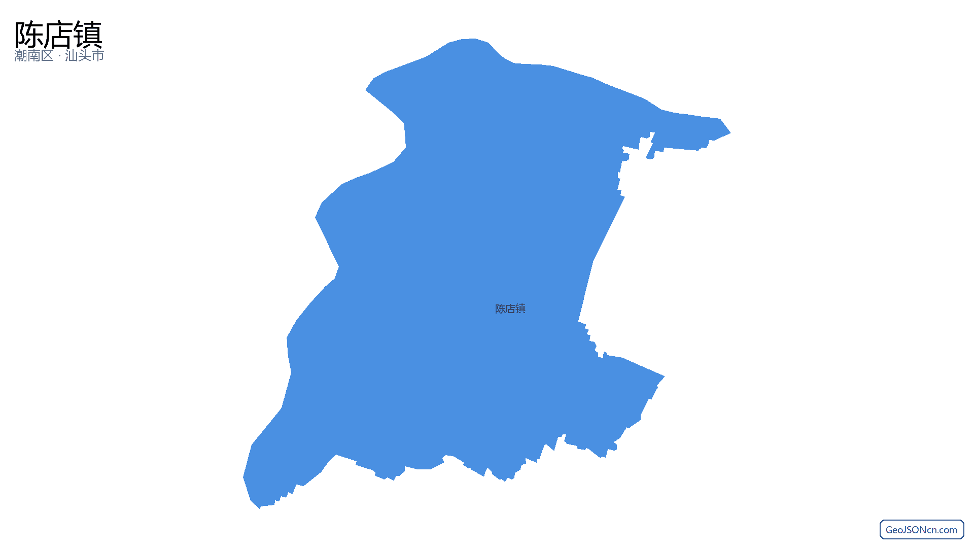 陈店镇行政区划边界地图（潮南区·汕头市）,提供GeoJSON、SHP矢量边界数据下载及高清地图大图(PNG/JPG) - GeoJSONcn.com