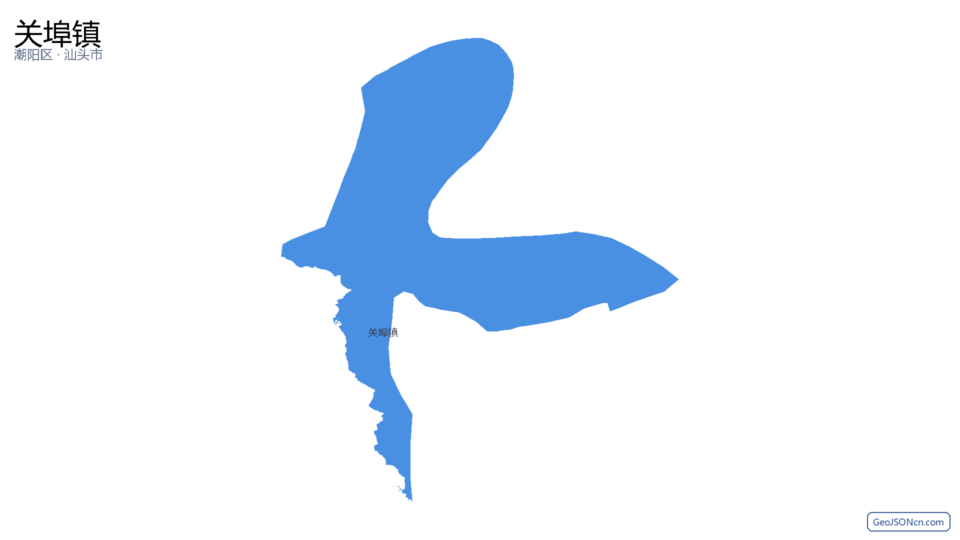 关埠镇行政区划边界地图(潮阳区·汕头市),提供GeoJSON、SHP矢量边界数据下载及高清地图大图(PNG/JPG) - GeoJSONcn.com
