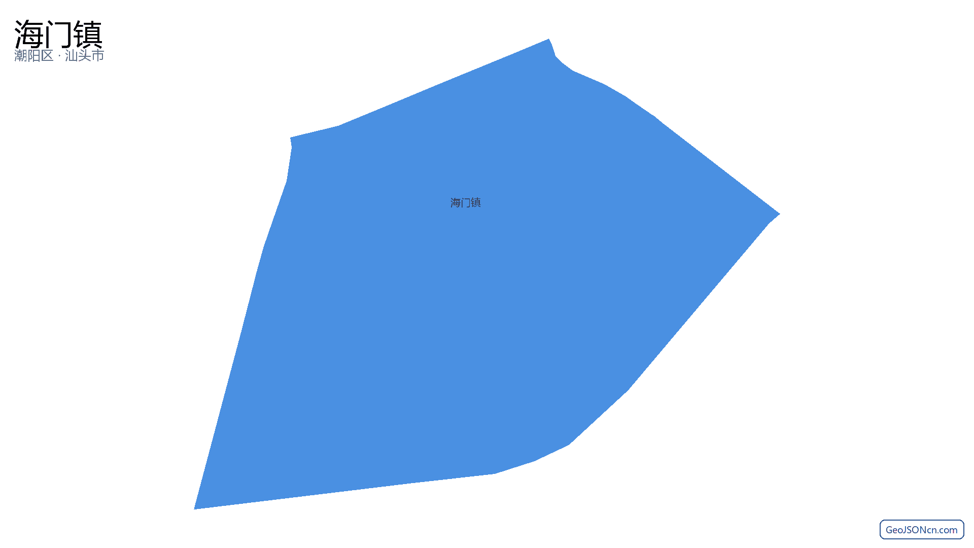 海门镇行政区划边界地图（潮阳区·汕头市）,提供GeoJSON、SHP矢量边界数据下载及高清地图大图(PNG/JPG) - GeoJSONcn.com
