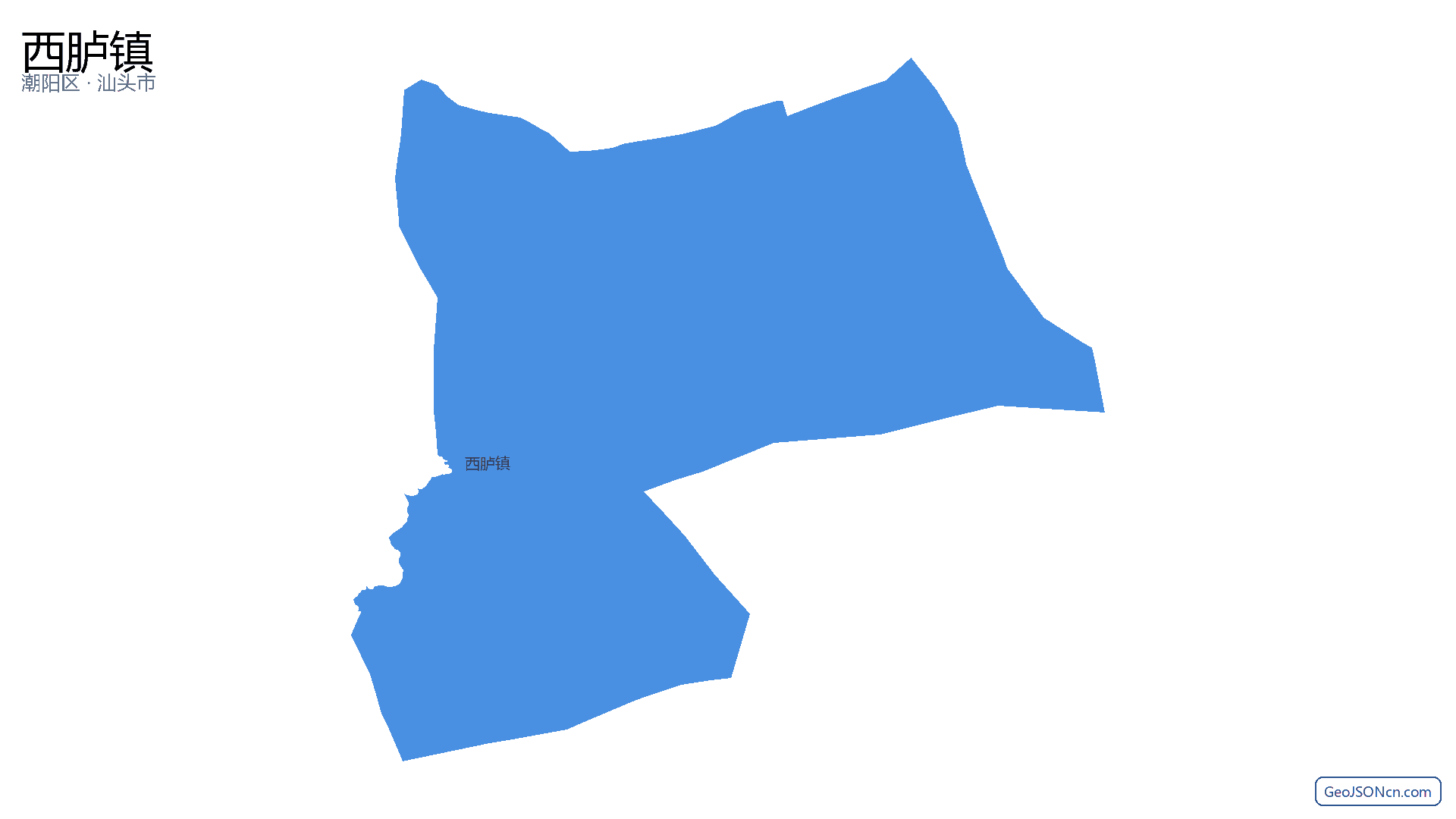 西胪镇行政区划边界地图(潮阳区·汕头市),提供GeoJSON、SHP矢量边界数据下载及高清地图大图(PNG/JPG) - GeoJSONcn.com