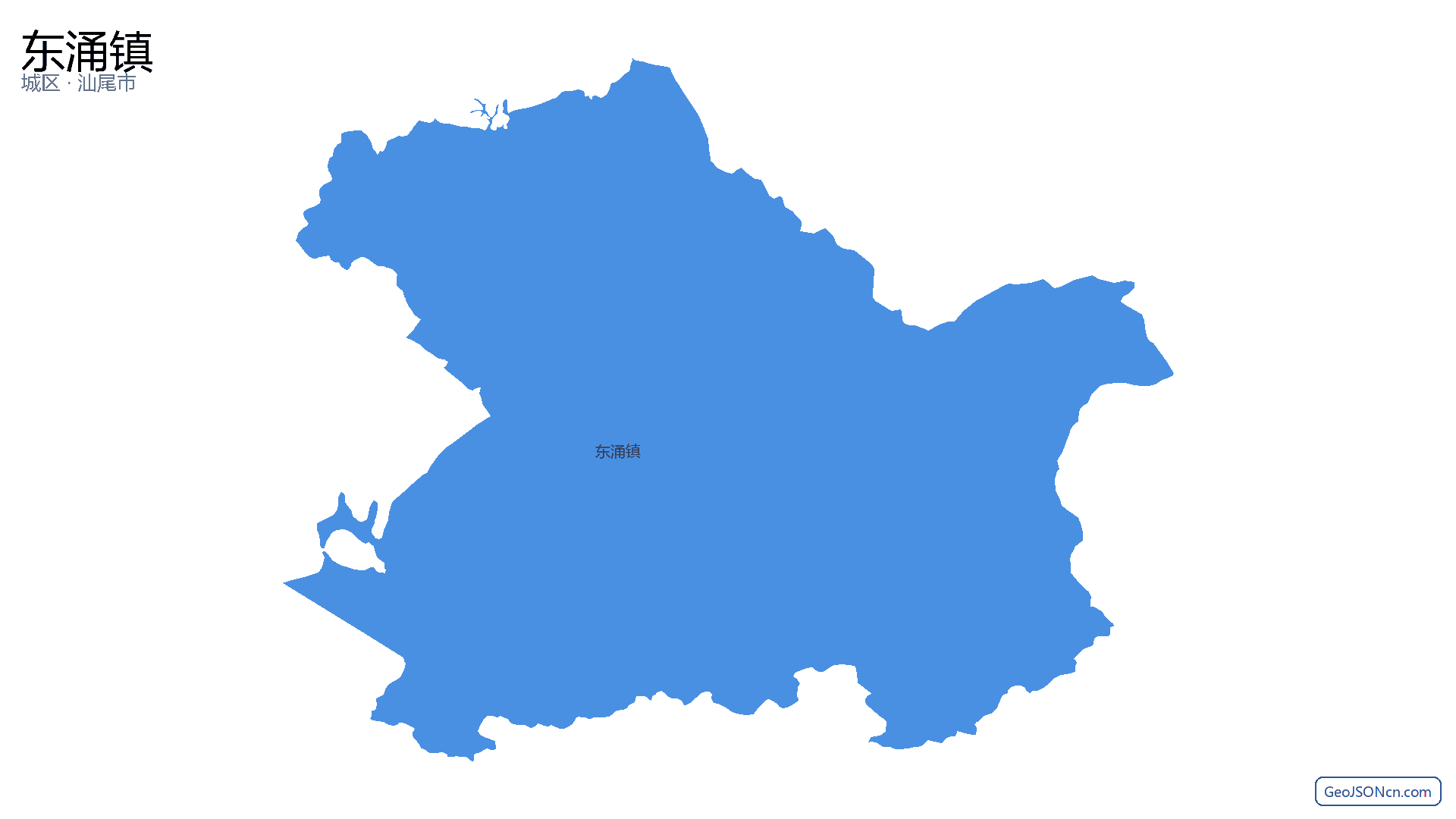 东涌镇行政区划边界地图（城区·汕尾市）,提供GeoJSON、SHP矢量边界数据下载及高清地图大图(PNG/JPG) - GeoJSONcn.com