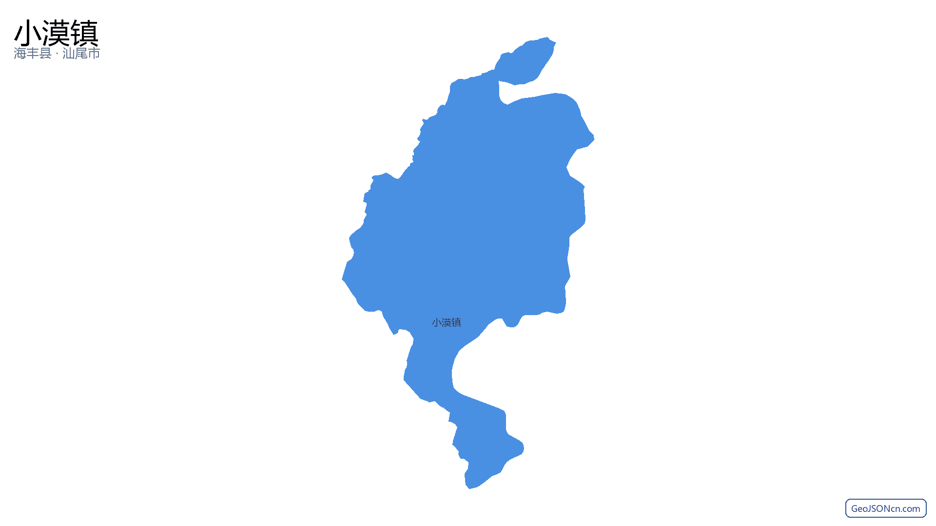 小漠镇行政区划边界地图（海丰县·汕尾市）,提供GeoJSON、SHP矢量边界数据下载及高清地图大图(PNG/JPG) - GeoJSONcn.com