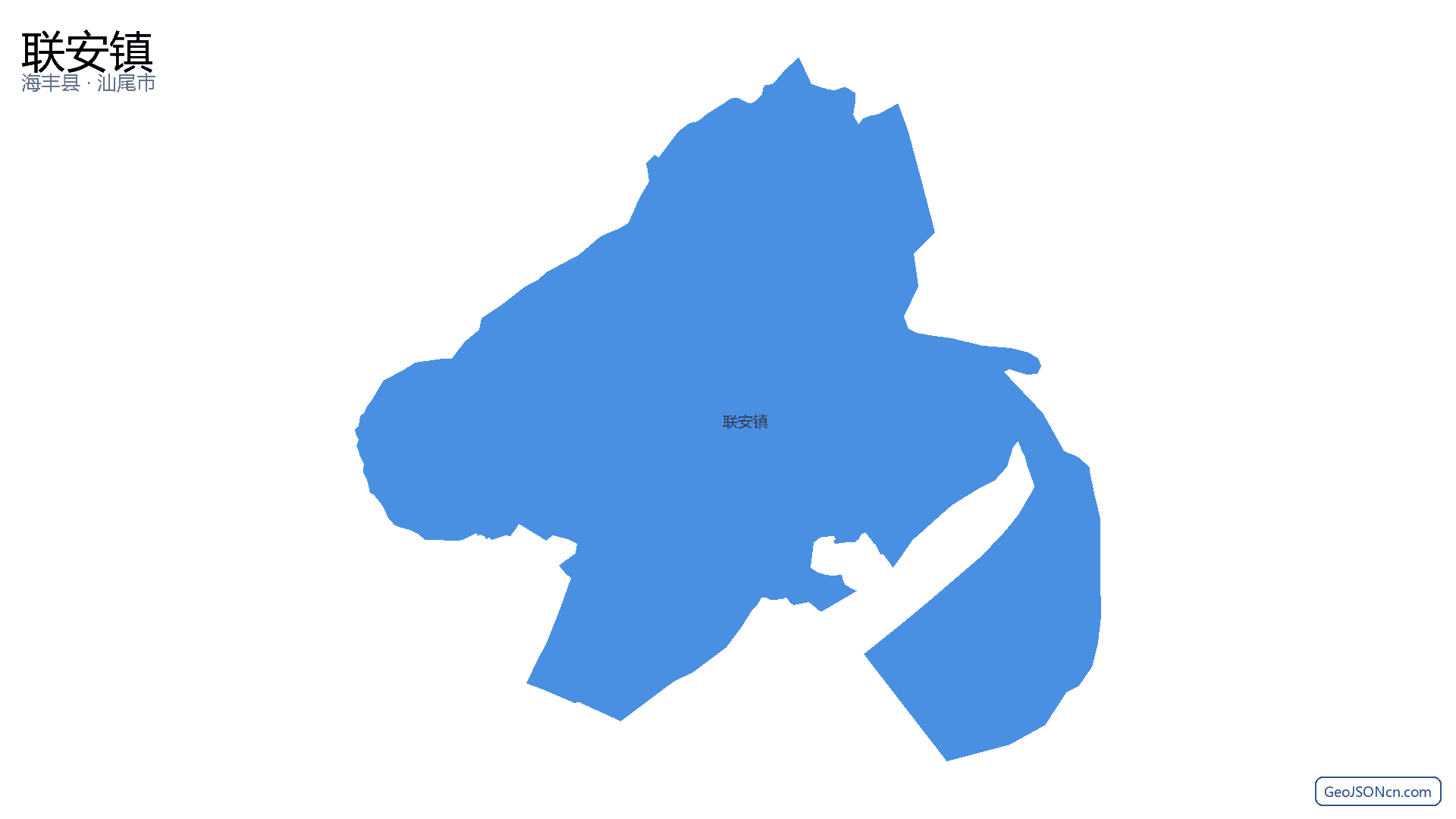 联安镇行政区划边界地图(海丰县·汕尾市),提供GeoJSON、SHP矢量边界数据下载及高清地图大图(PNG/JPG) - GeoJSONcn.com