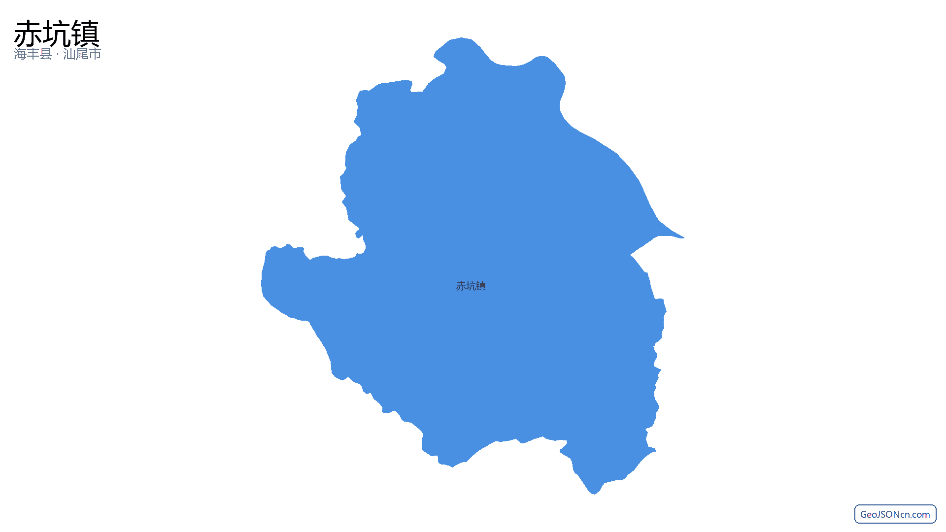 赤坑镇行政区划边界地图（海丰县·汕尾市）,提供GeoJSON、SHP矢量边界数据下载及高清地图大图(PNG/JPG) - GeoJSONcn.com