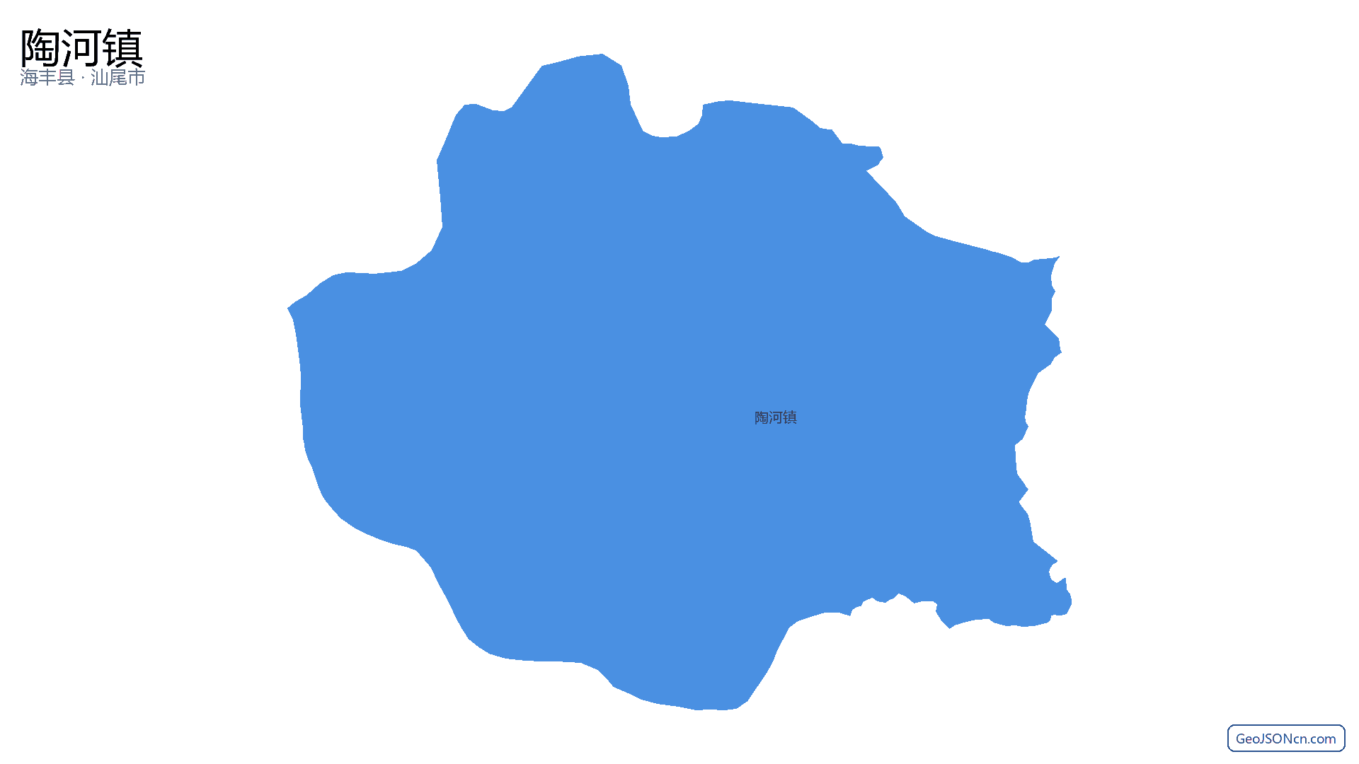 陶河镇行政区划边界地图（海丰县·汕尾市）,提供GeoJSON、SHP矢量边界数据下载及高清地图大图(PNG/JPG) - GeoJSONcn.com
