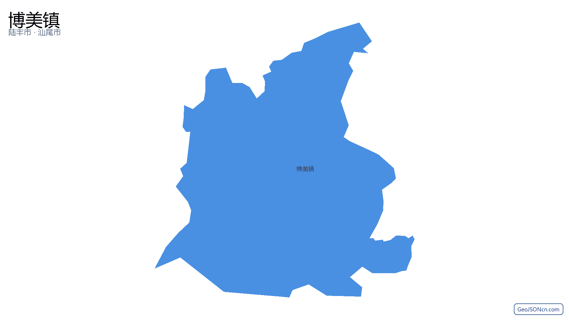 博美镇行政区划边界地图（陆丰市·汕尾市）,提供GeoJSON、SHP矢量边界数据下载及高清地图大图(PNG/JPG) - GeoJSONcn.com