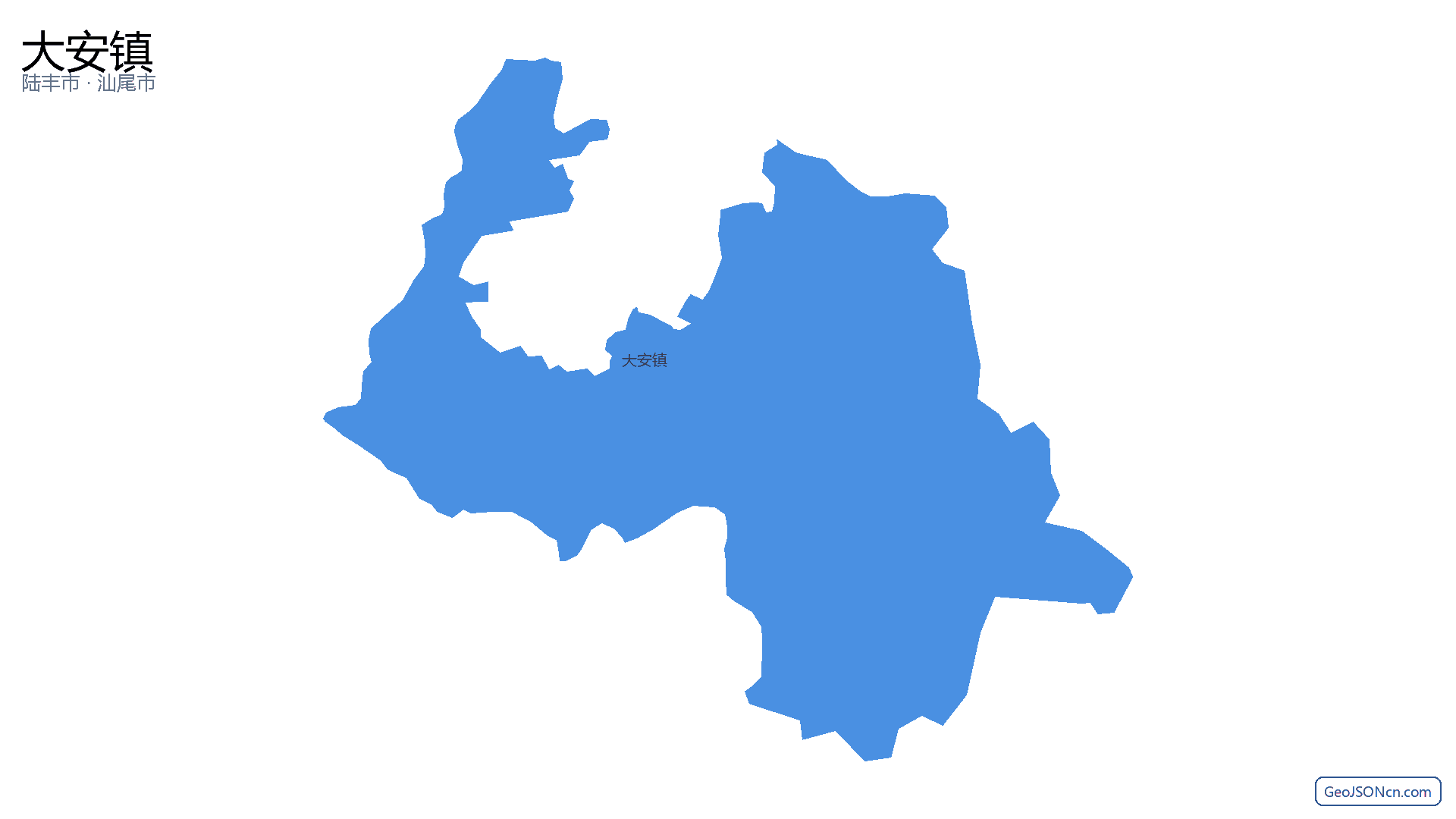大安镇行政区划边界地图(陆丰市·汕尾市),提供GeoJSON、SHP矢量边界数据下载及高清地图大图(PNG/JPG) - GeoJSONcn.com