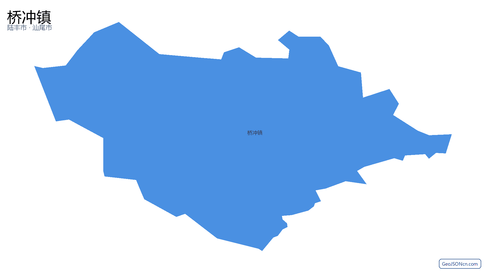 桥冲镇行政区划边界地图(陆丰市·汕尾市),提供GeoJSON、SHP矢量边界数据下载及高清地图大图(PNG/JPG) - GeoJSONcn.com
