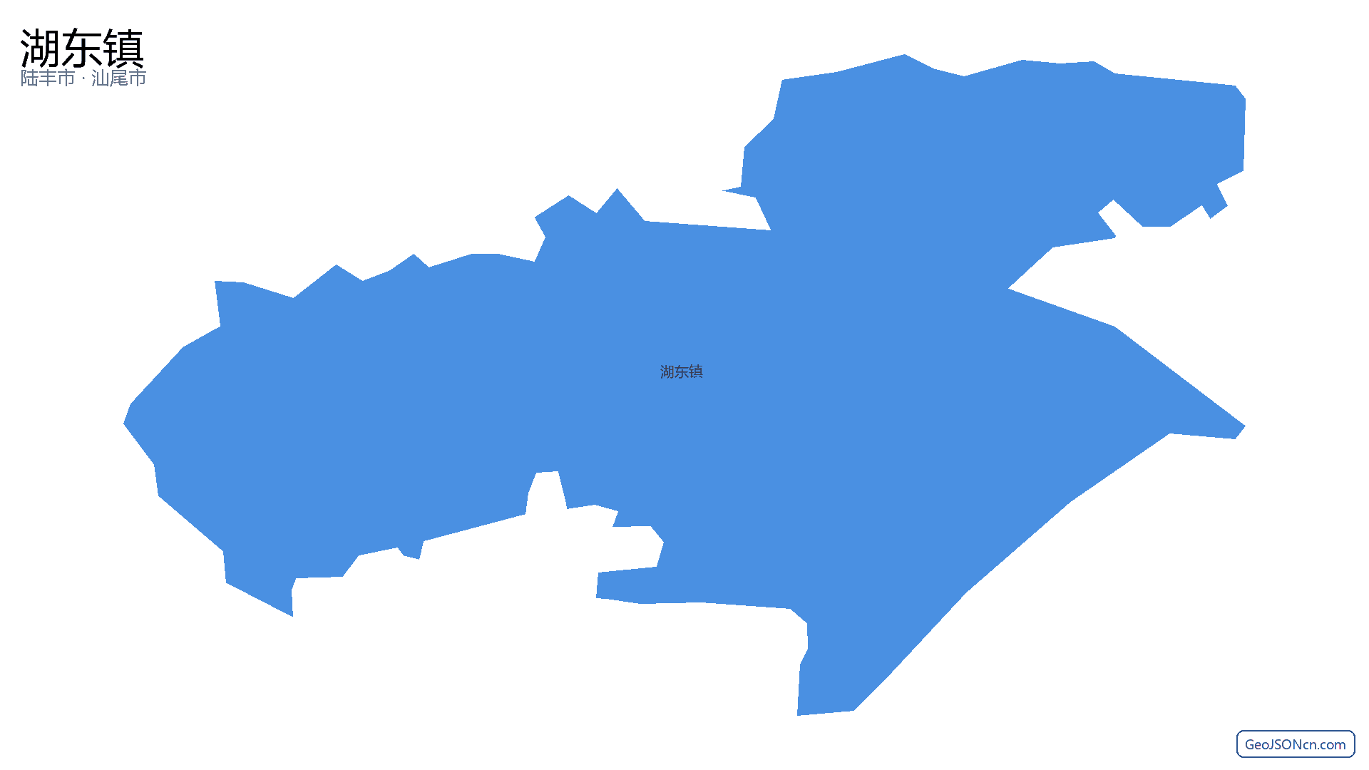 湖东镇行政区划边界地图（陆丰市·汕尾市）,提供GeoJSON、SHP矢量边界数据下载及高清地图大图(PNG/JPG) - GeoJSONcn.com