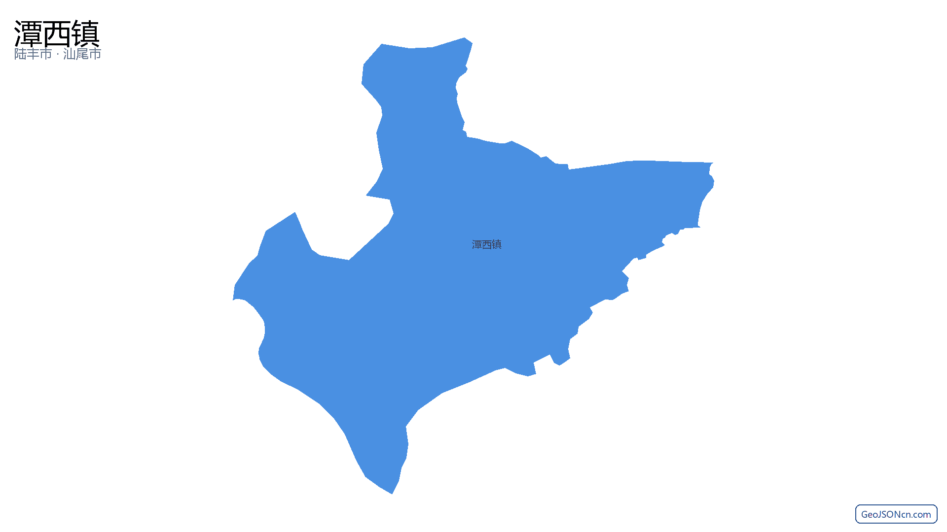 潭西镇行政区划边界地图（陆丰市·汕尾市）,提供GeoJSON、SHP矢量边界数据下载及高清地图大图(PNG/JPG) - GeoJSONcn.com