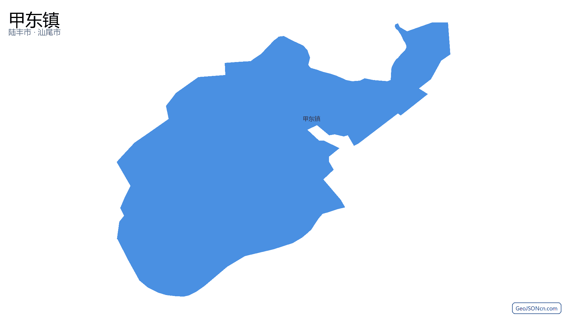 甲东镇行政区划边界地图(陆丰市·汕尾市),提供GeoJSON、SHP矢量边界数据下载及高清地图大图(PNG/JPG) - GeoJSONcn.com