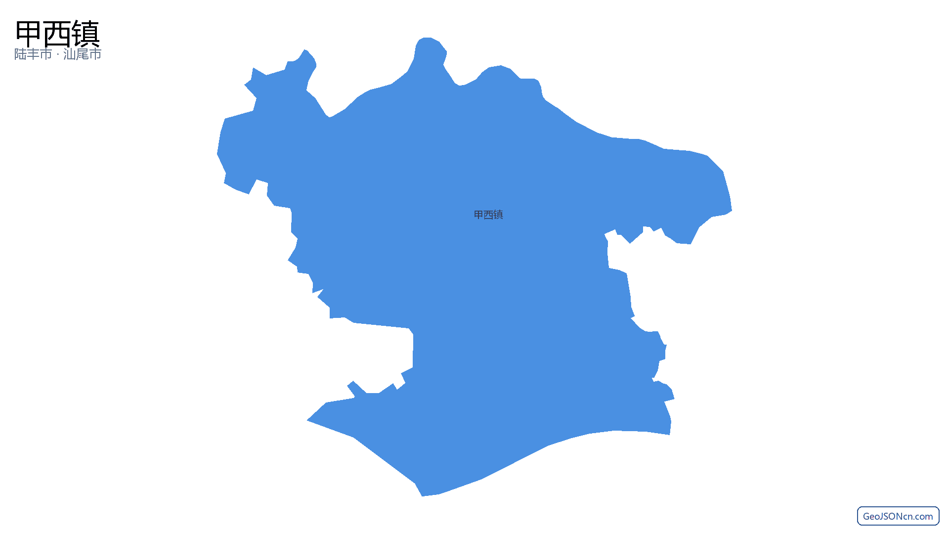 甲西镇行政区划边界地图（陆丰市·汕尾市）,提供GeoJSON、SHP矢量边界数据下载及高清地图大图(PNG/JPG) - GeoJSONcn.com