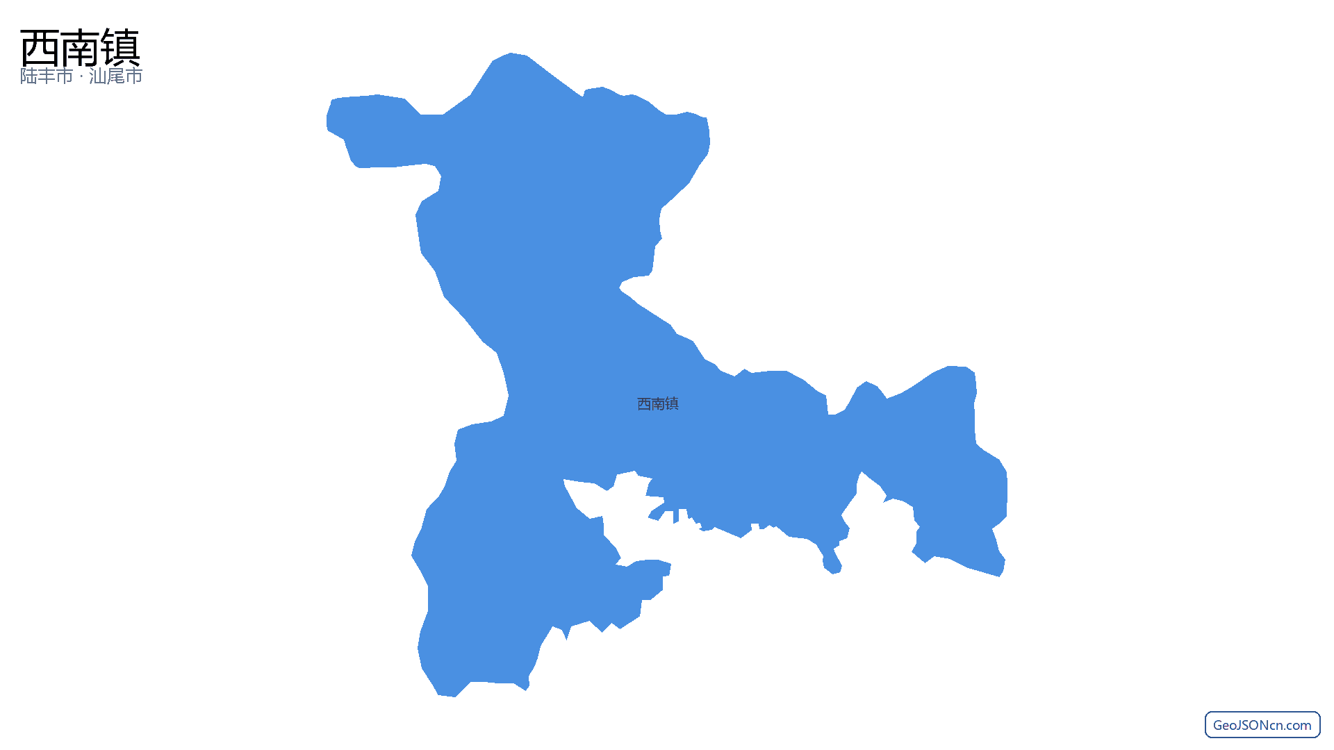 西南镇行政区划边界地图(陆丰市·汕尾市),提供GeoJSON、SHP矢量边界数据下载及高清地图大图(PNG/JPG) - GeoJSONcn.com
