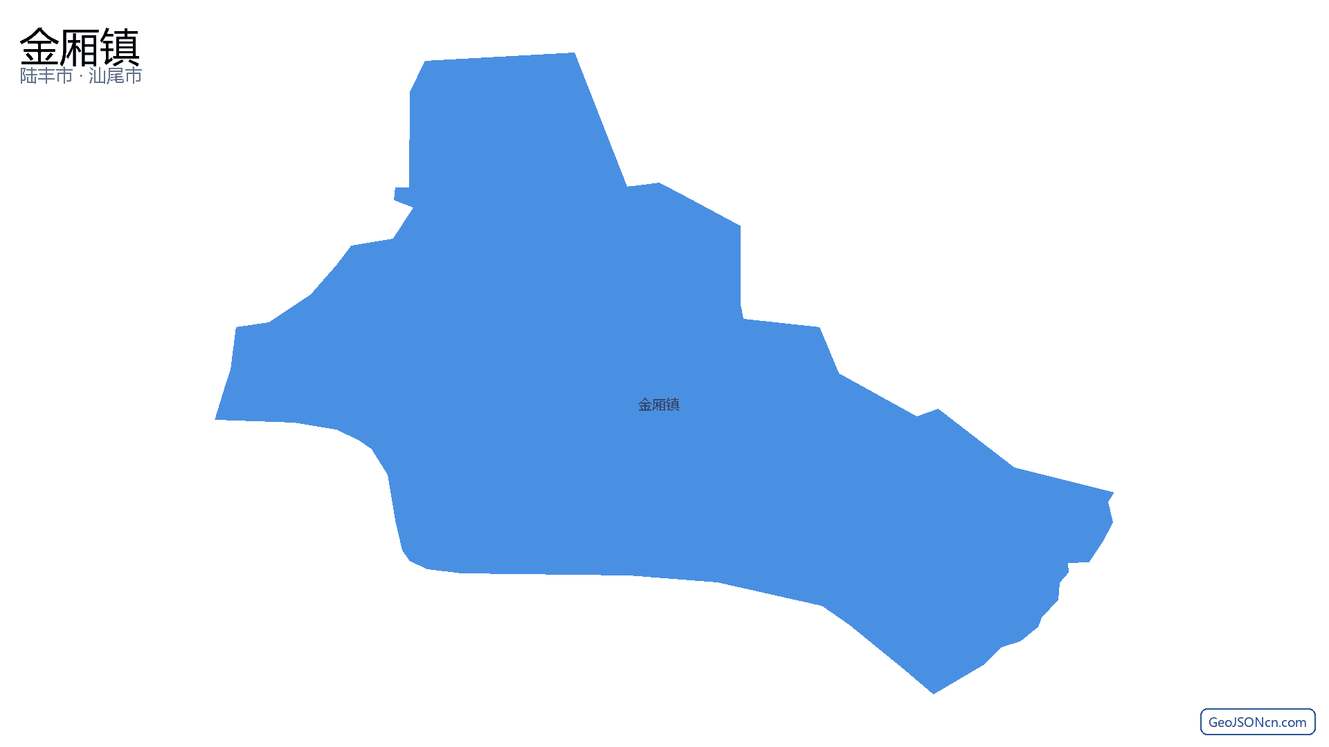 金厢镇行政区划边界地图(陆丰市·汕尾市),提供GeoJSON、SHP矢量边界数据下载及高清地图大图(PNG/JPG) - GeoJSONcn.com