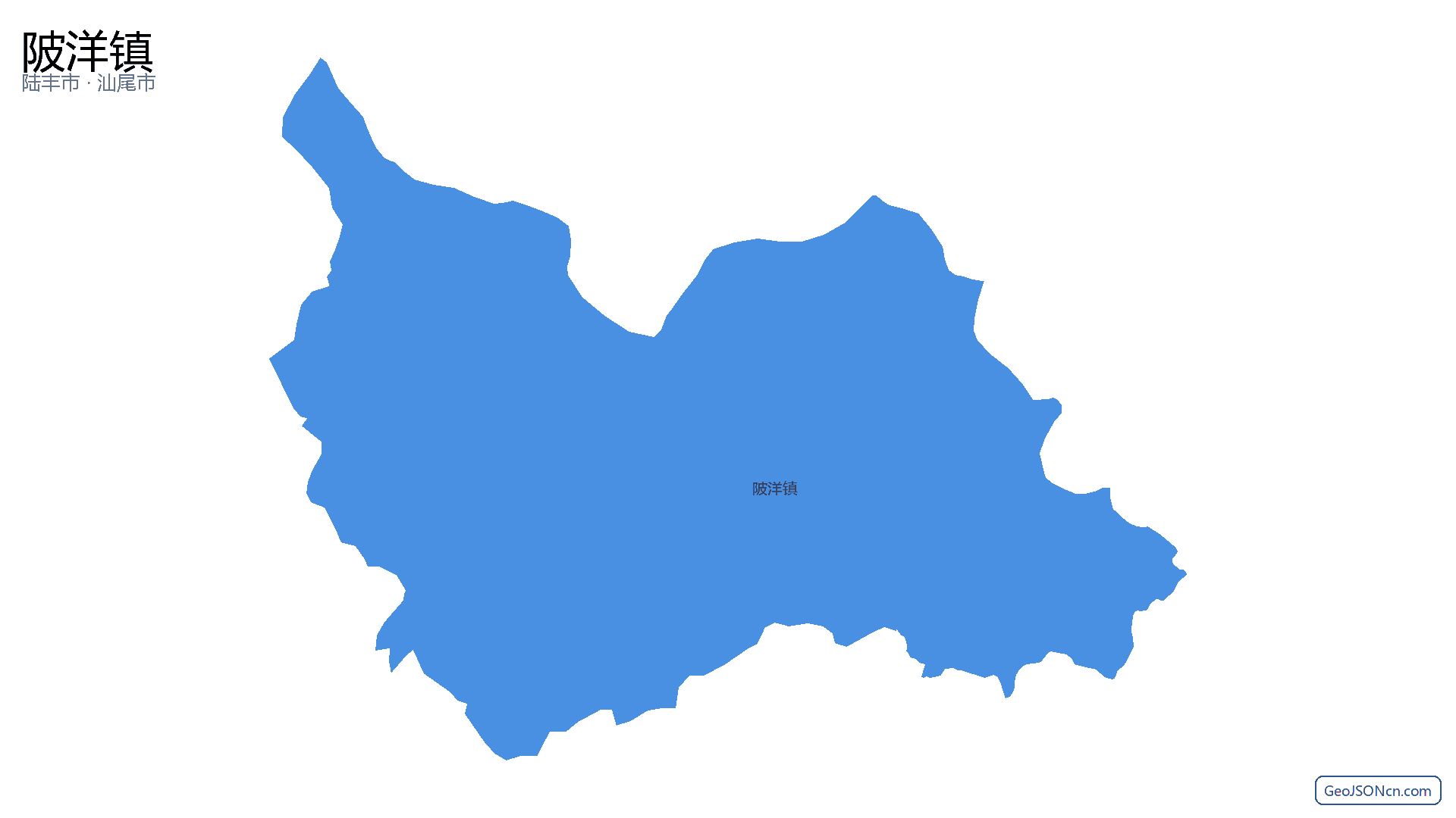 陂洋镇行政区划边界地图（陆丰市·汕尾市）,提供GeoJSON、SHP矢量边界数据下载及高清地图大图(PNG/JPG) - GeoJSONcn.com