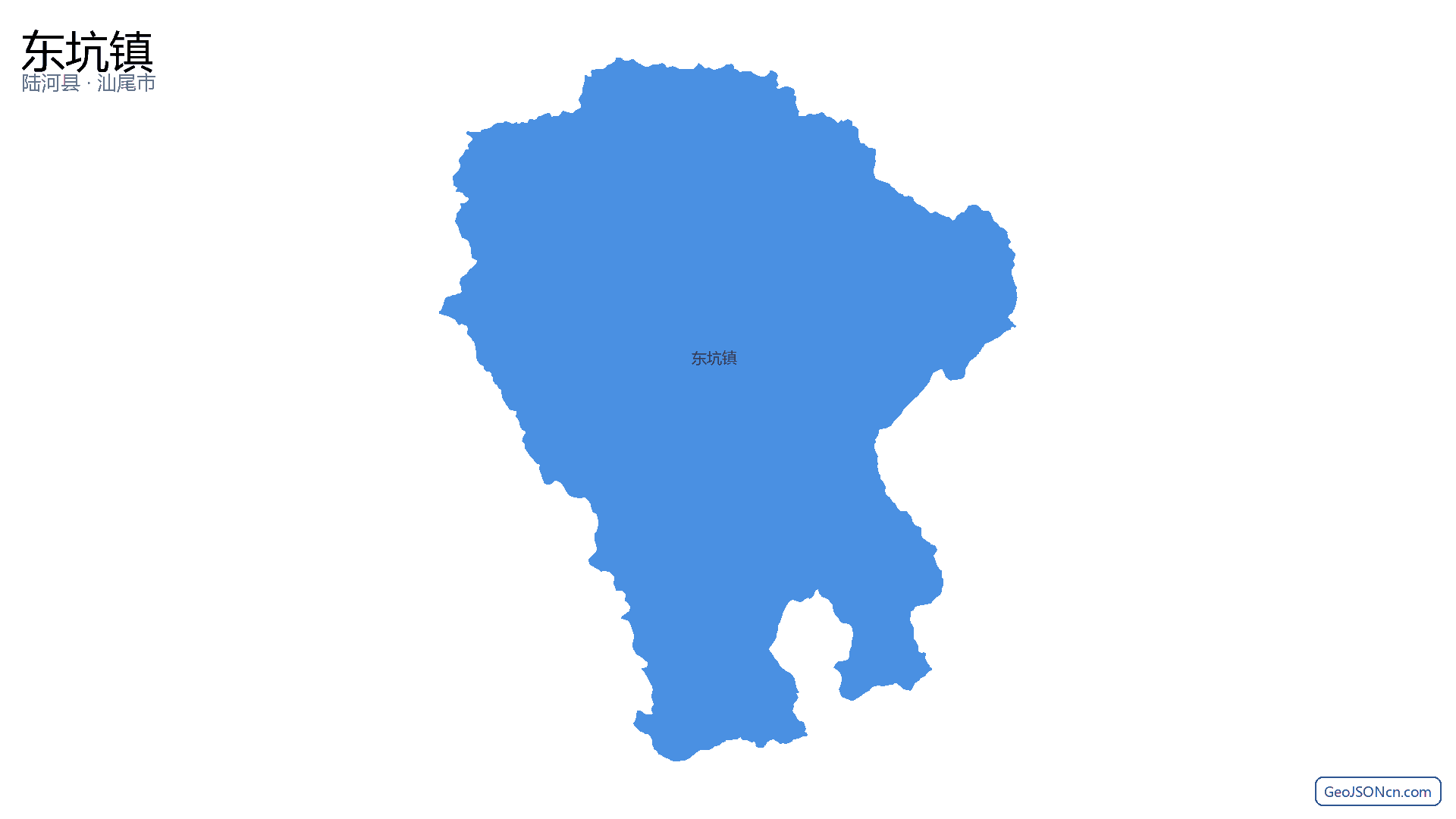 东坑镇行政区划边界地图（陆河县·汕尾市）,提供GeoJSON、SHP矢量边界数据下载及高清地图大图(PNG/JPG) - GeoJSONcn.com