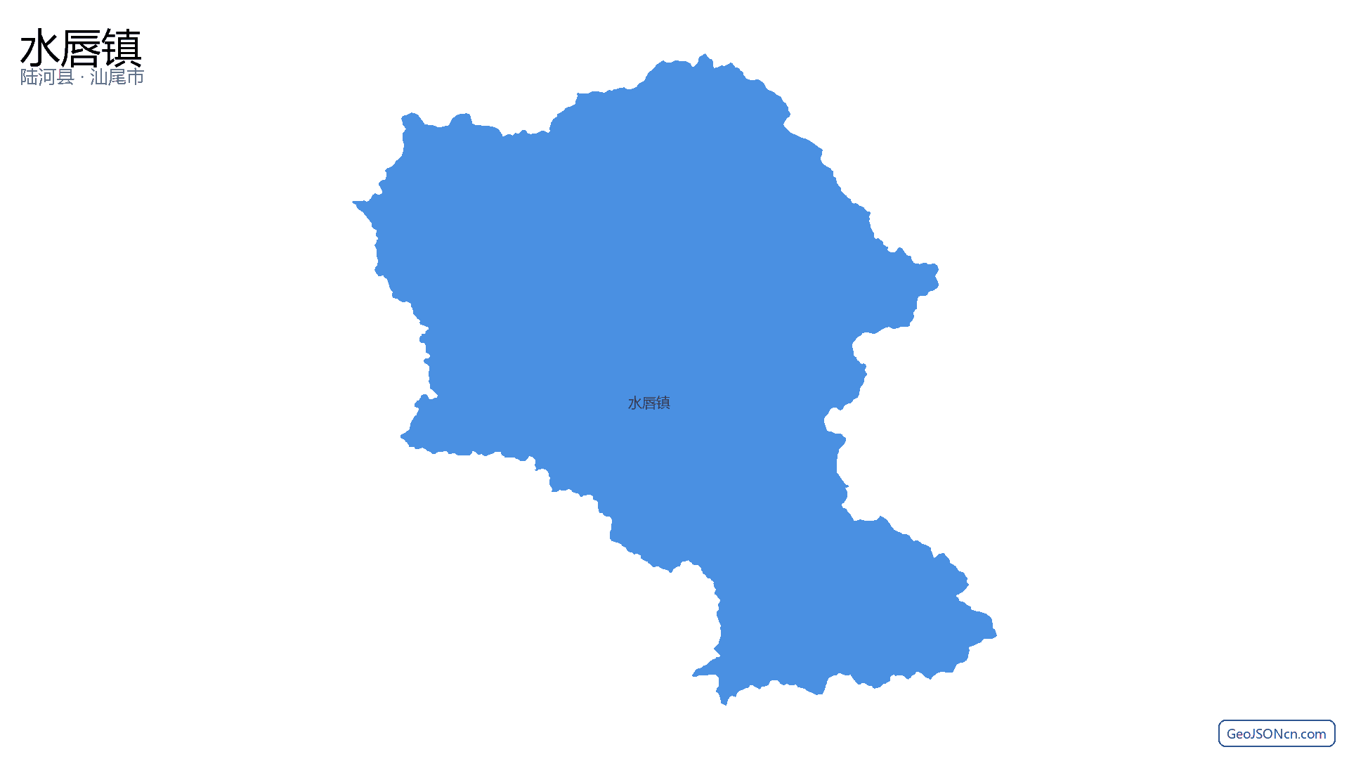 水唇镇行政区划边界地图（陆河县·汕尾市）,提供GeoJSON、SHP矢量边界数据下载及高清地图大图(PNG/JPG) - GeoJSONcn.com