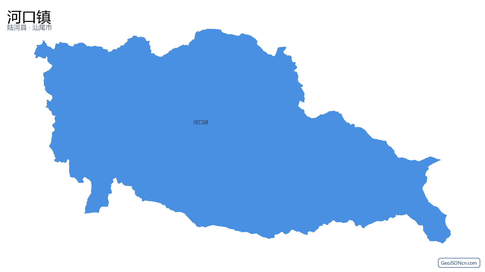 河口镇行政区划边界地图（陆河县·汕尾市）,提供GeoJSON、SHP矢量边界数据下载及高清地图大图(PNG/JPG) - GeoJSONcn.com