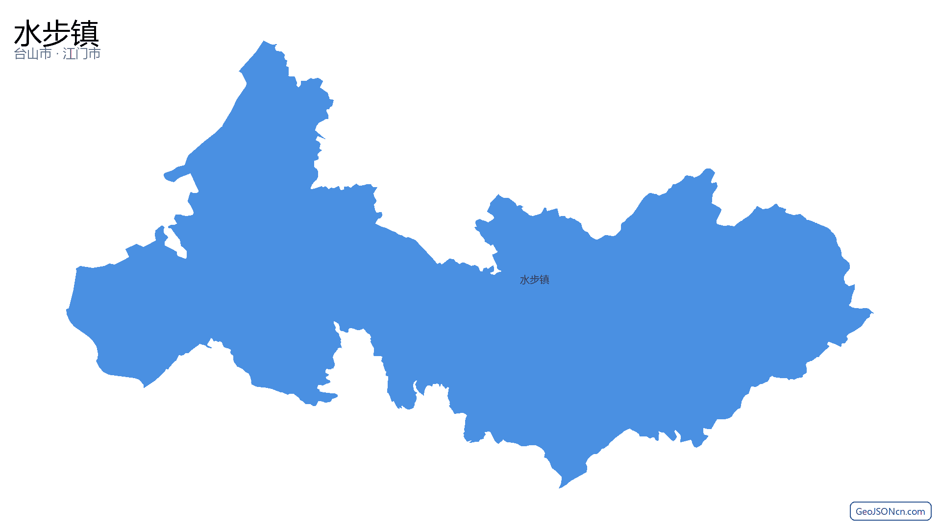 水步镇行政区划边界地图（台山市·江门市）,提供GeoJSON、SHP矢量边界数据下载及高清地图大图(PNG/JPG) - GeoJSONcn.com