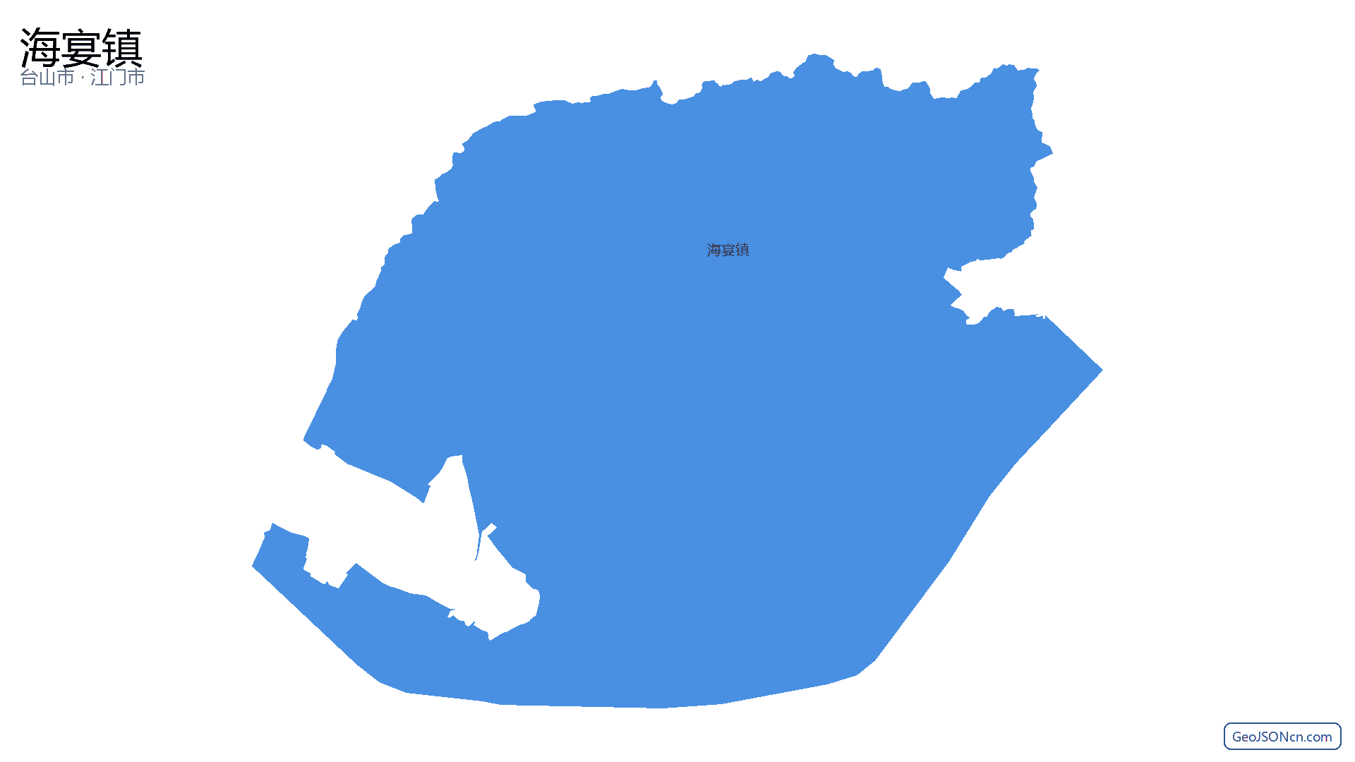 海宴镇行政区划边界地图（台山市·江门市）,提供GeoJSON、SHP矢量边界数据下载及高清地图大图(PNG/JPG) - GeoJSONcn.com