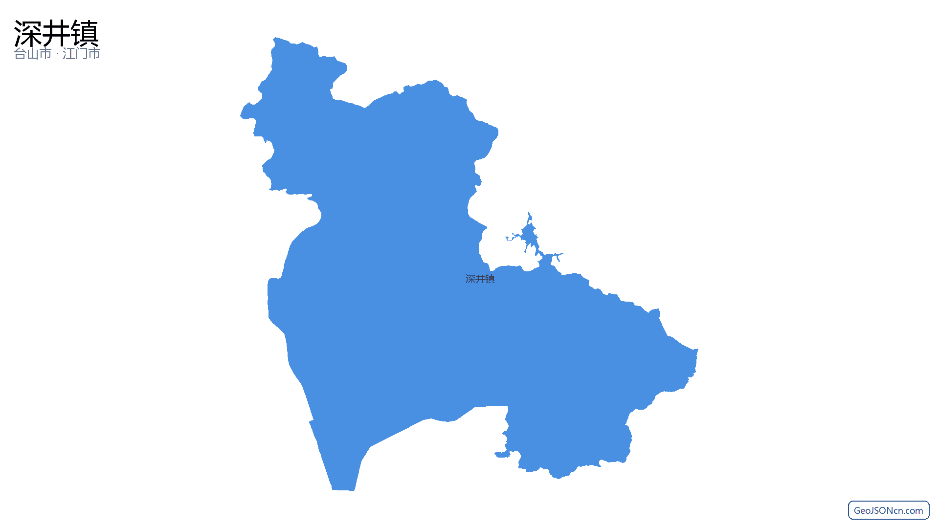深井镇行政区划边界地图(台山市·江门市),提供GeoJSON、SHP矢量边界数据下载及高清地图大图(PNG/JPG) - GeoJSONcn.com