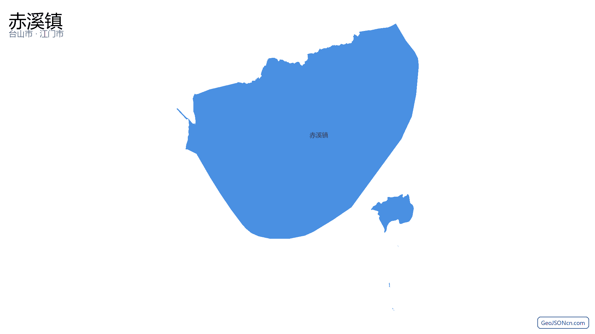 赤溪镇行政区划边界地图（台山市·江门市）,提供GeoJSON、SHP矢量边界数据下载及高清地图大图(PNG/JPG) - GeoJSONcn.com