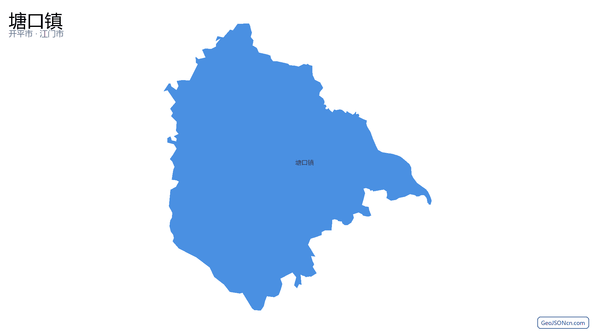 塘口镇行政区划边界地图（开平市·江门市）,提供GeoJSON、SHP矢量边界数据下载及高清地图大图(PNG/JPG) - GeoJSONcn.com