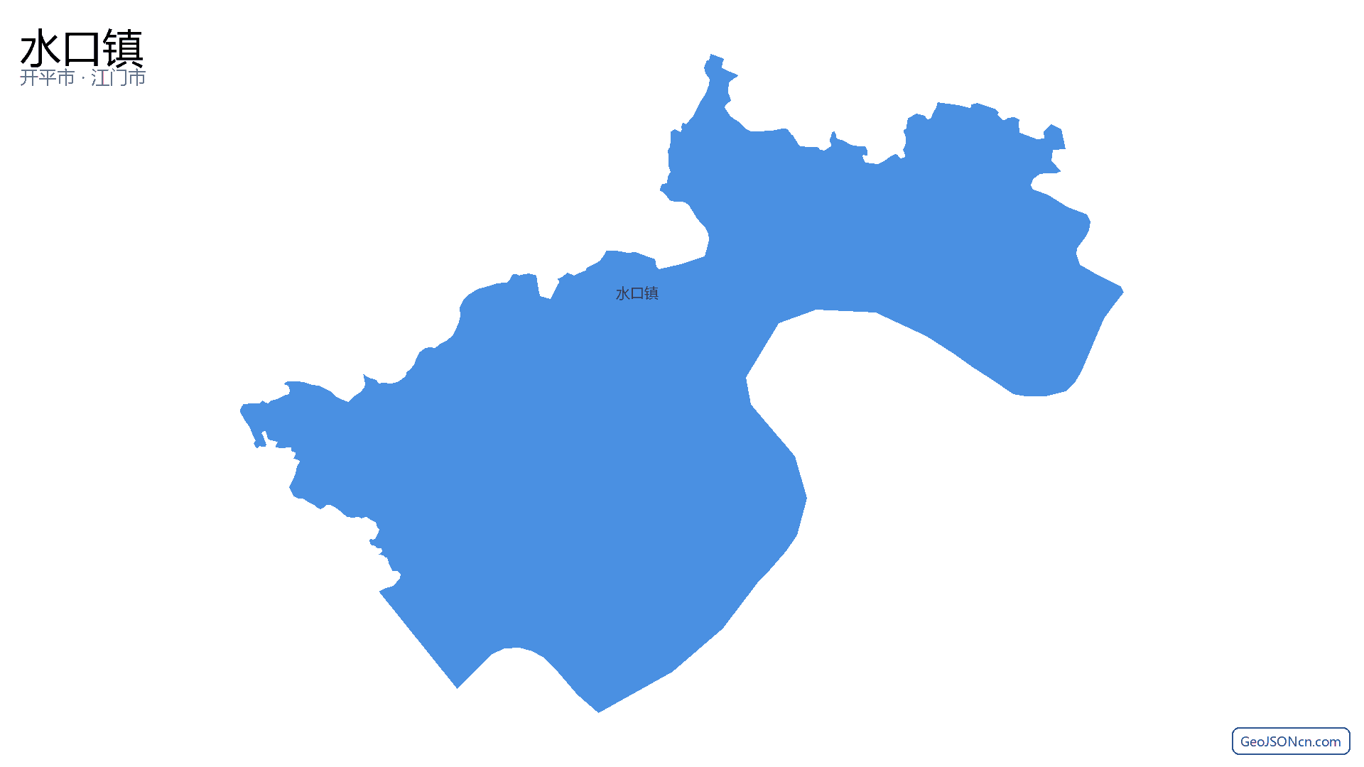 水口镇行政区划边界地图(开平市·江门市),提供GeoJSON、SHP矢量边界数据下载及高清地图大图(PNG/JPG) - GeoJSONcn.com