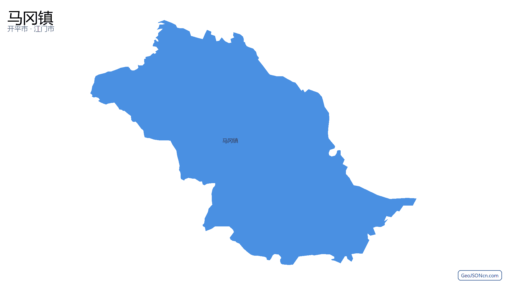 马冈镇行政区划边界地图（开平市·江门市）,提供GeoJSON、SHP矢量边界数据下载及高清地图大图(PNG/JPG) - GeoJSONcn.com