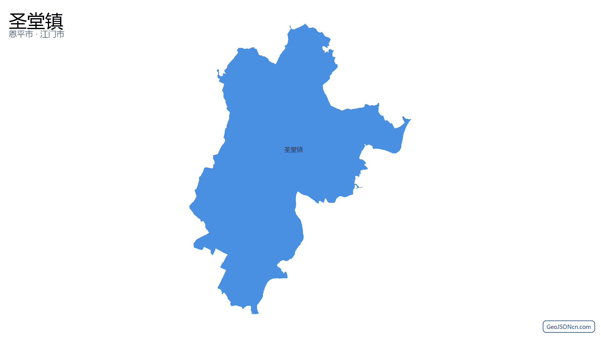 圣堂镇行政区划边界地图(恩平市·江门市),提供GeoJSON、SHP矢量边界数据下载及高清地图大图(PNG/JPG) - GeoJSONcn.com
