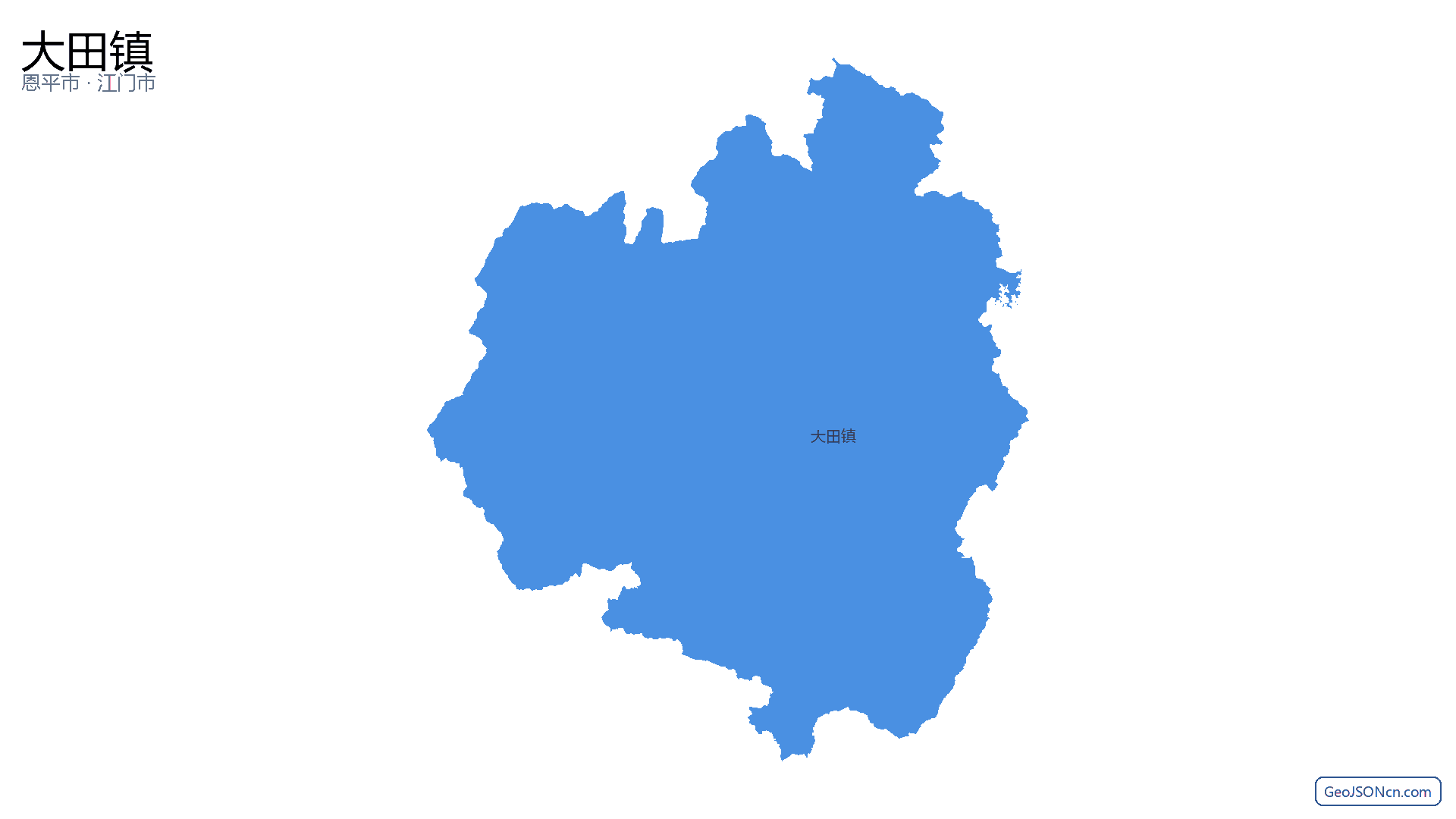 大田镇行政区划边界地图（恩平市·江门市）,提供GeoJSON、SHP矢量边界数据下载及高清地图大图(PNG/JPG) - GeoJSONcn.com