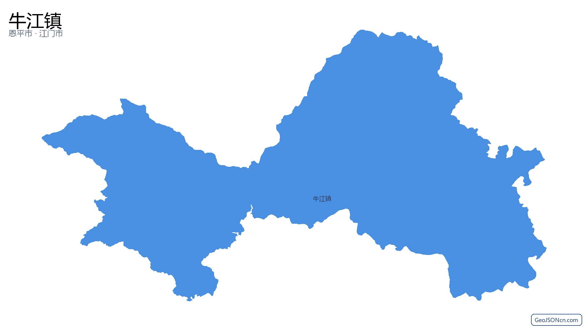 牛江镇行政区划边界地图（恩平市·江门市）,提供GeoJSON、SHP矢量边界数据下载及高清地图大图(PNG/JPG) - GeoJSONcn.com