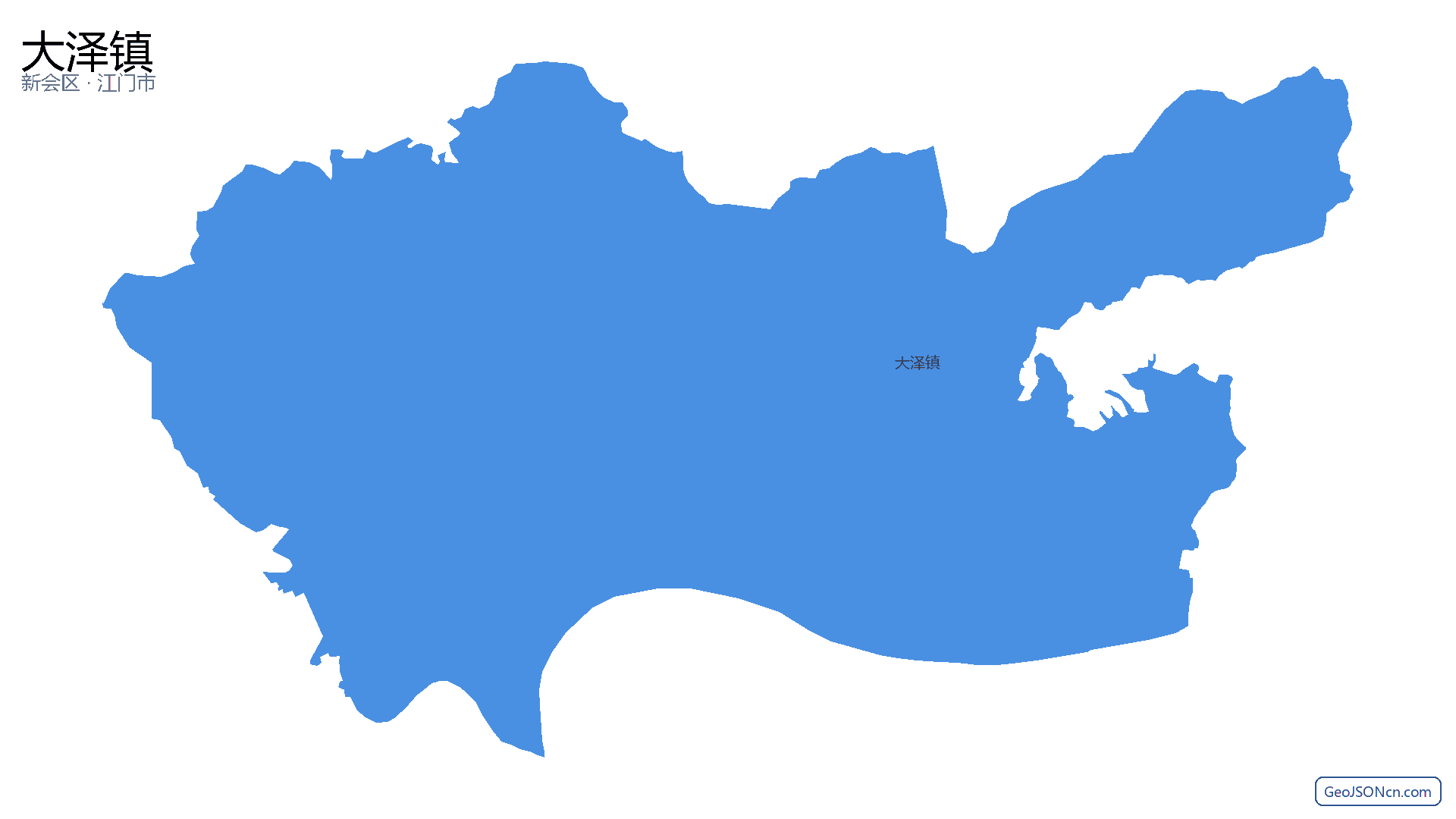 大泽镇行政区划边界地图（新会区·江门市）,提供GeoJSON、SHP矢量边界数据下载及高清地图大图(PNG/JPG) - GeoJSONcn.com