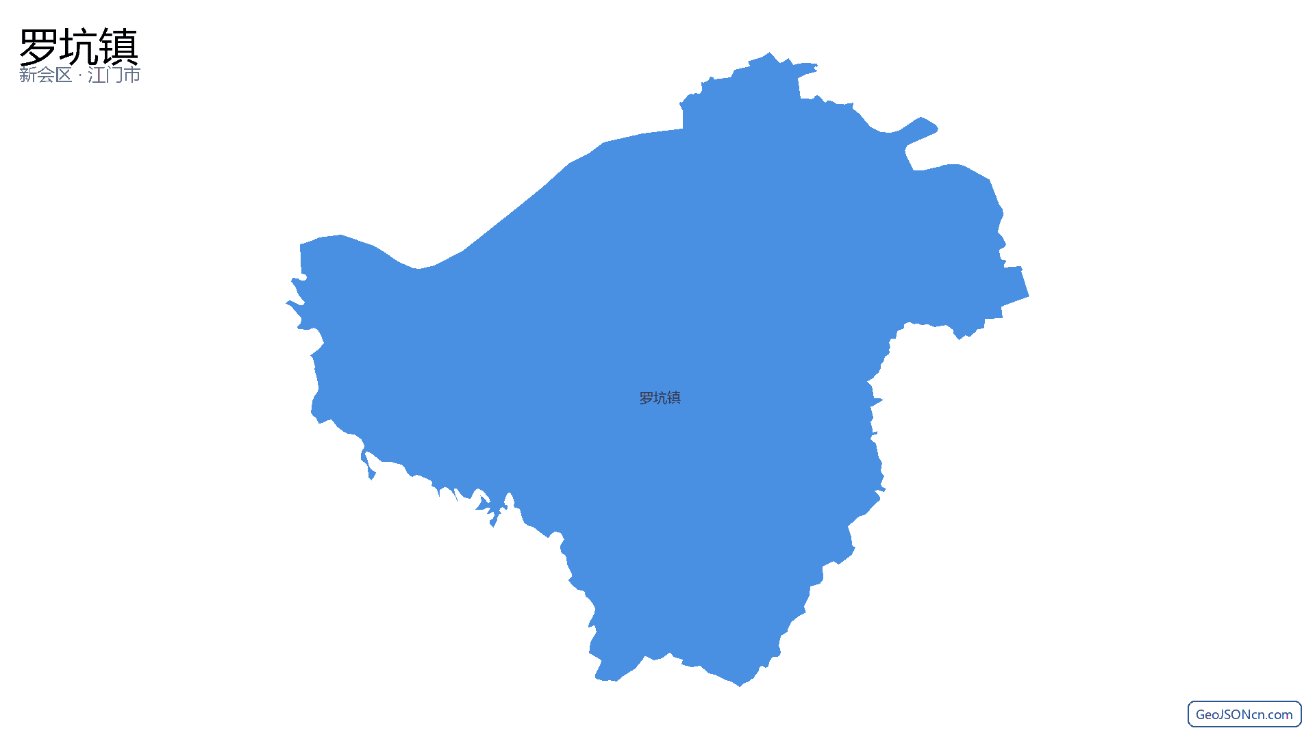 罗坑镇行政区划边界地图（新会区·江门市）,提供GeoJSON、SHP矢量边界数据下载及高清地图大图(PNG/JPG) - GeoJSONcn.com
