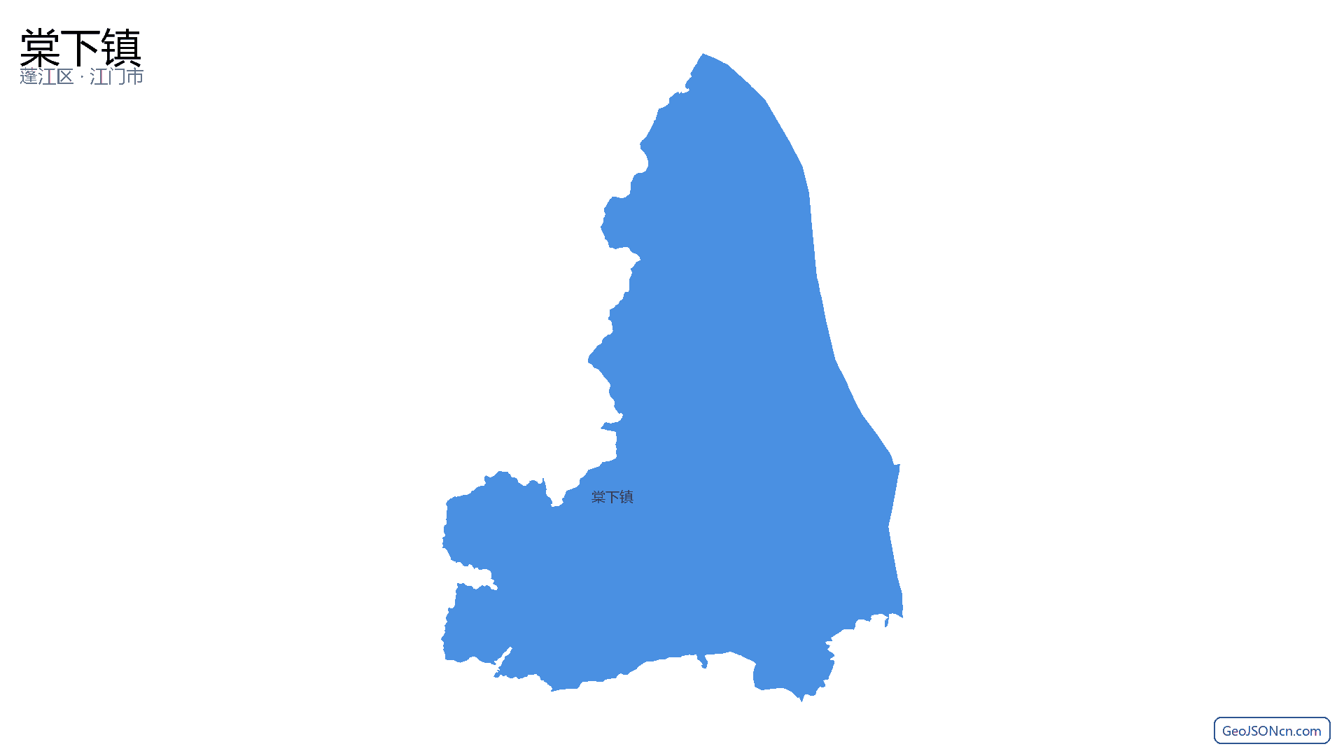 棠下镇行政区划边界地图（蓬江区·江门市）,提供GeoJSON、SHP矢量边界数据下载及高清地图大图(PNG/JPG) - GeoJSONcn.com