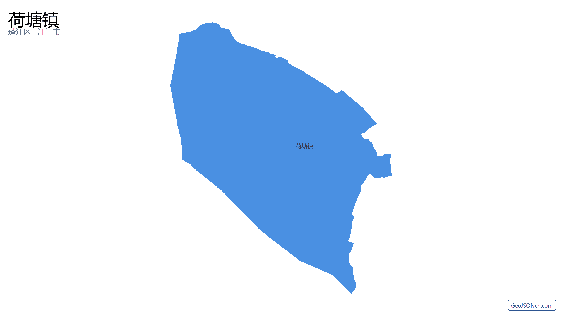 荷塘镇行政区划边界地图（蓬江区·江门市）,提供GeoJSON、SHP矢量边界数据下载及高清地图大图(PNG/JPG) - GeoJSONcn.com
