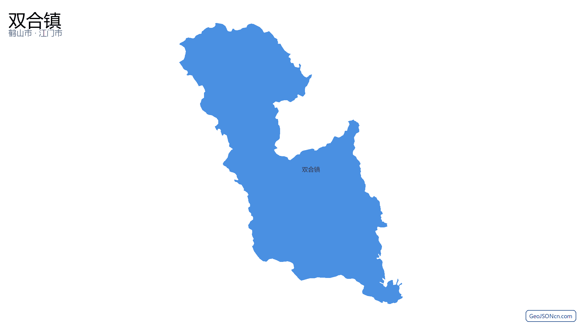 双合镇行政区划边界地图(鹤山市·江门市),提供GeoJSON、SHP矢量边界数据下载及高清地图大图(PNG/JPG) - GeoJSONcn.com