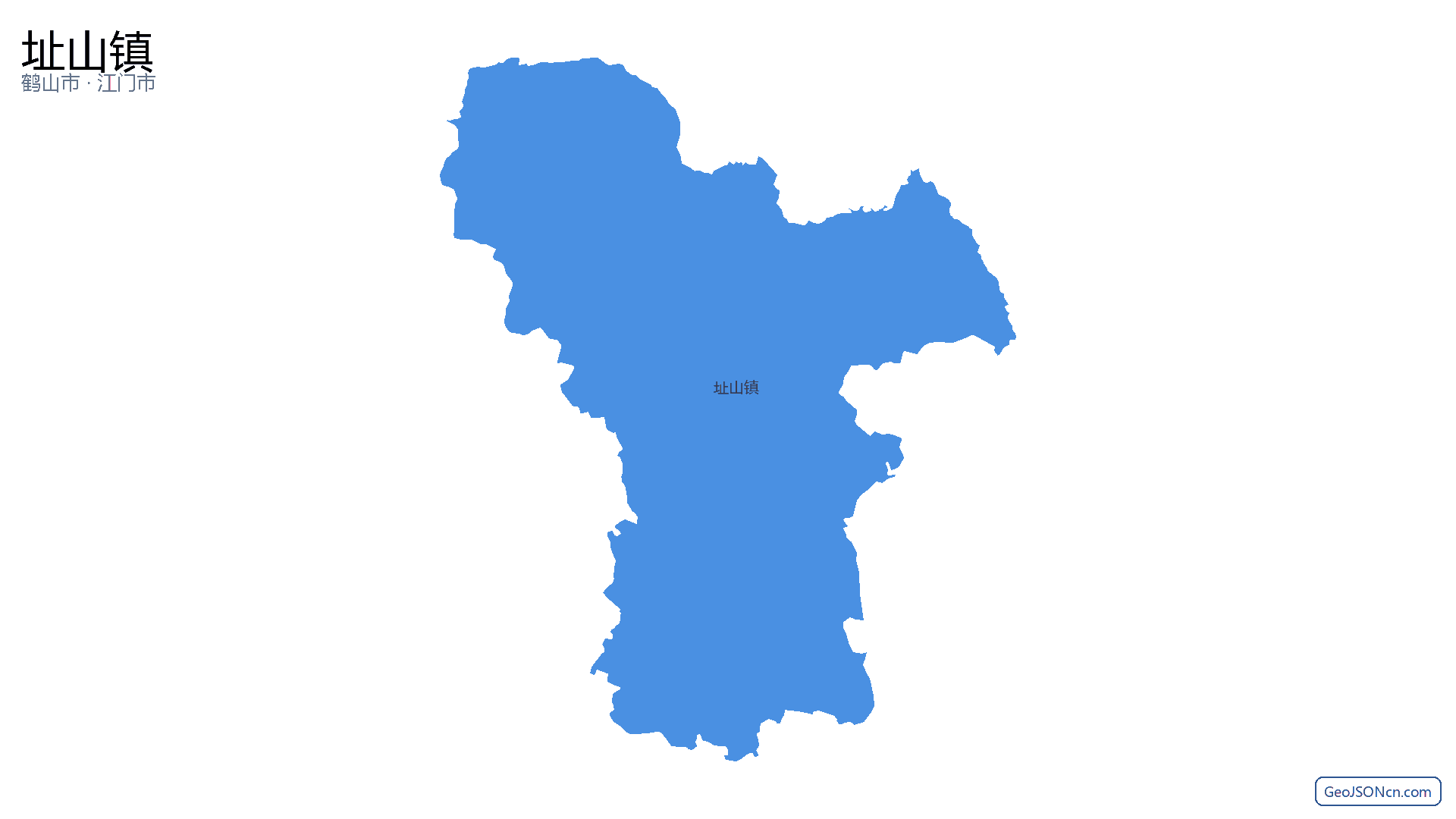 址山镇行政区划边界地图(鹤山市·江门市),提供GeoJSON、SHP矢量边界数据下载及高清地图大图(PNG/JPG) - GeoJSONcn.com