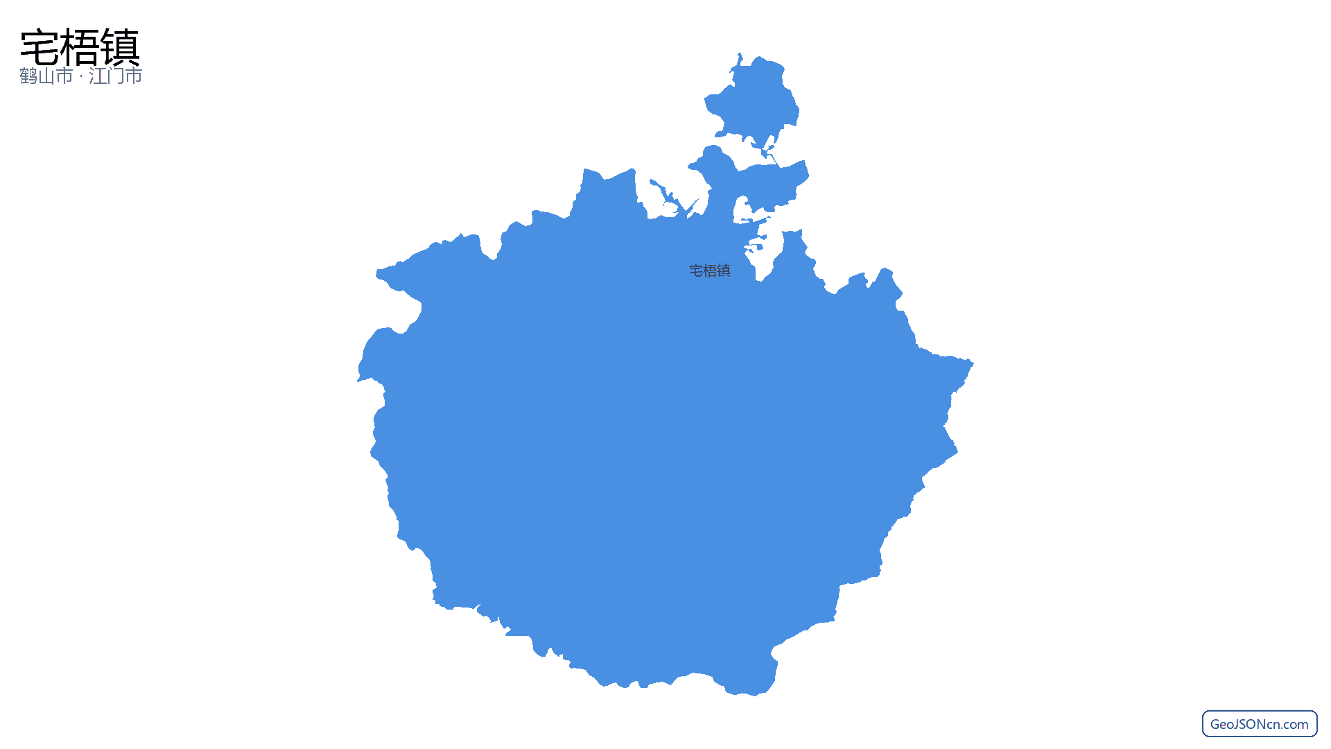 宅梧镇行政区划边界地图(鹤山市·江门市),提供GeoJSON、SHP矢量边界数据下载及高清地图大图(PNG/JPG) - GeoJSONcn.com