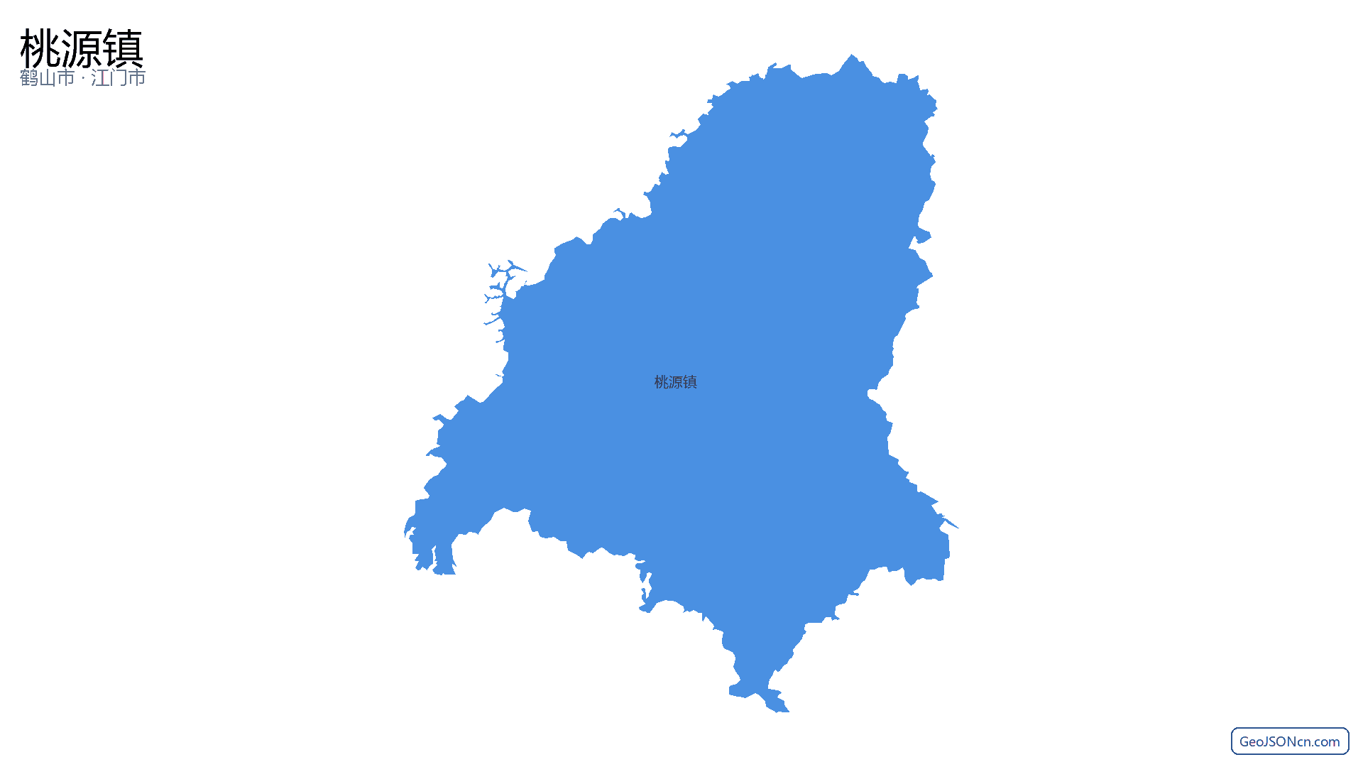 桃源镇行政区划边界地图(鹤山市·江门市),提供GeoJSON、SHP矢量边界数据下载及高清地图大图(PNG/JPG) - GeoJSONcn.com