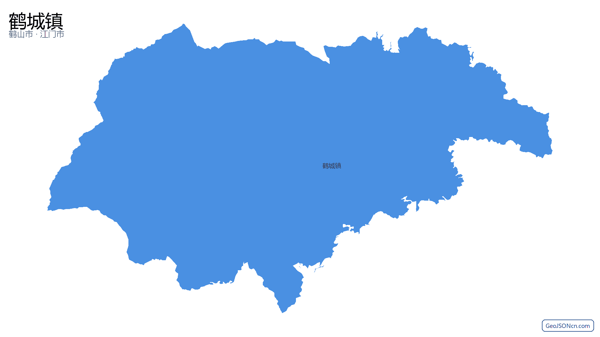 鹤城镇行政区划边界地图(鹤山市·江门市),提供GeoJSON、SHP矢量边界数据下载及高清地图大图(PNG/JPG) - GeoJSONcn.com
